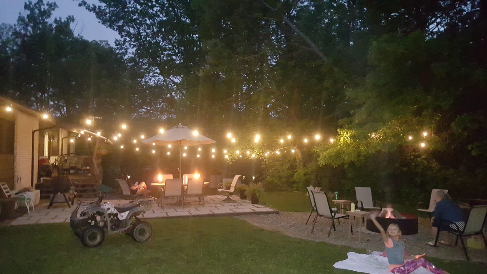Outdoor String Lights 96FT(48×2), Commercial Grade Heavy Duty Patio Lights | Dimmable S14 Shatterproof LED Bulbs, Linkable Waterproof Bistro Lights for Outside Deck Backyard Cafe Market customer photo 2