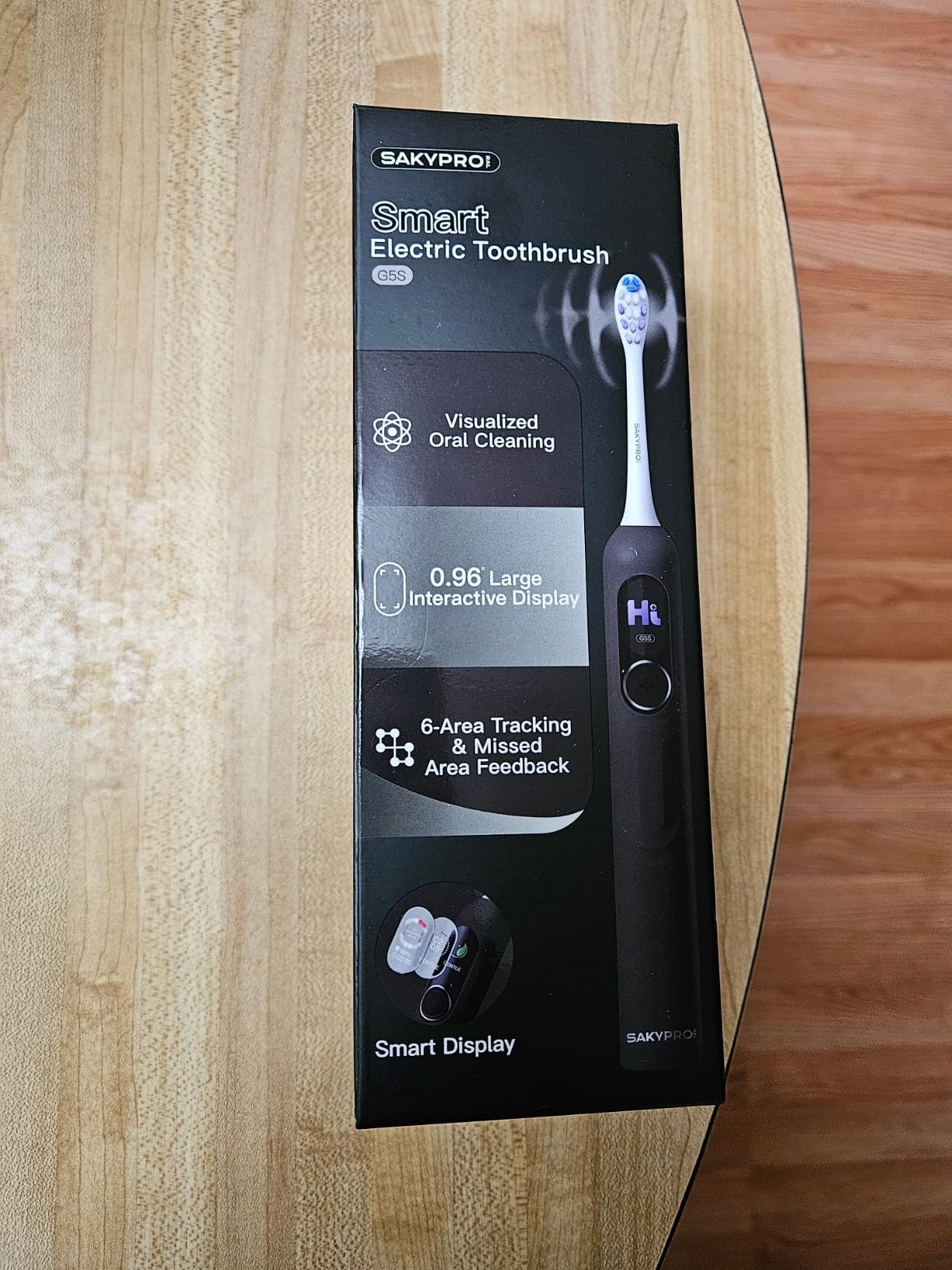 SAKYPRORAL Kids Electric Toothbrush for Teens Tween (6-15Y), Smart AI Screen with Brushing Score, Soft Bristles, Visual Timer for Braces, 150 Days Battery with Travel Case (Blue) customer photo 1