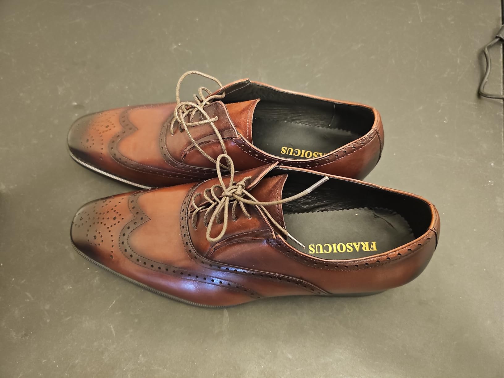 Men's Dress Shoes Brogue Oxford Leather Elastic customer photo 1