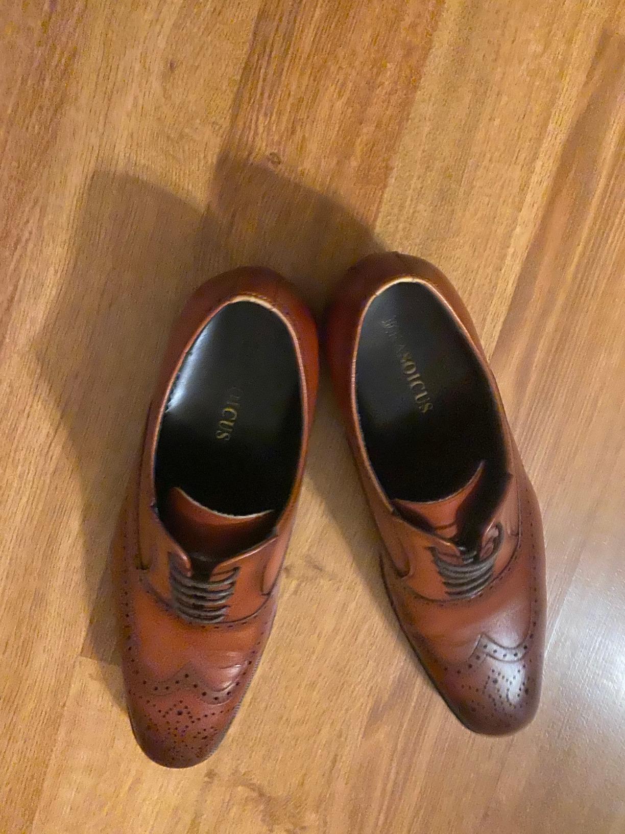 Men's Dress Shoes Brogue Oxford Leather Elastic customer photo 2