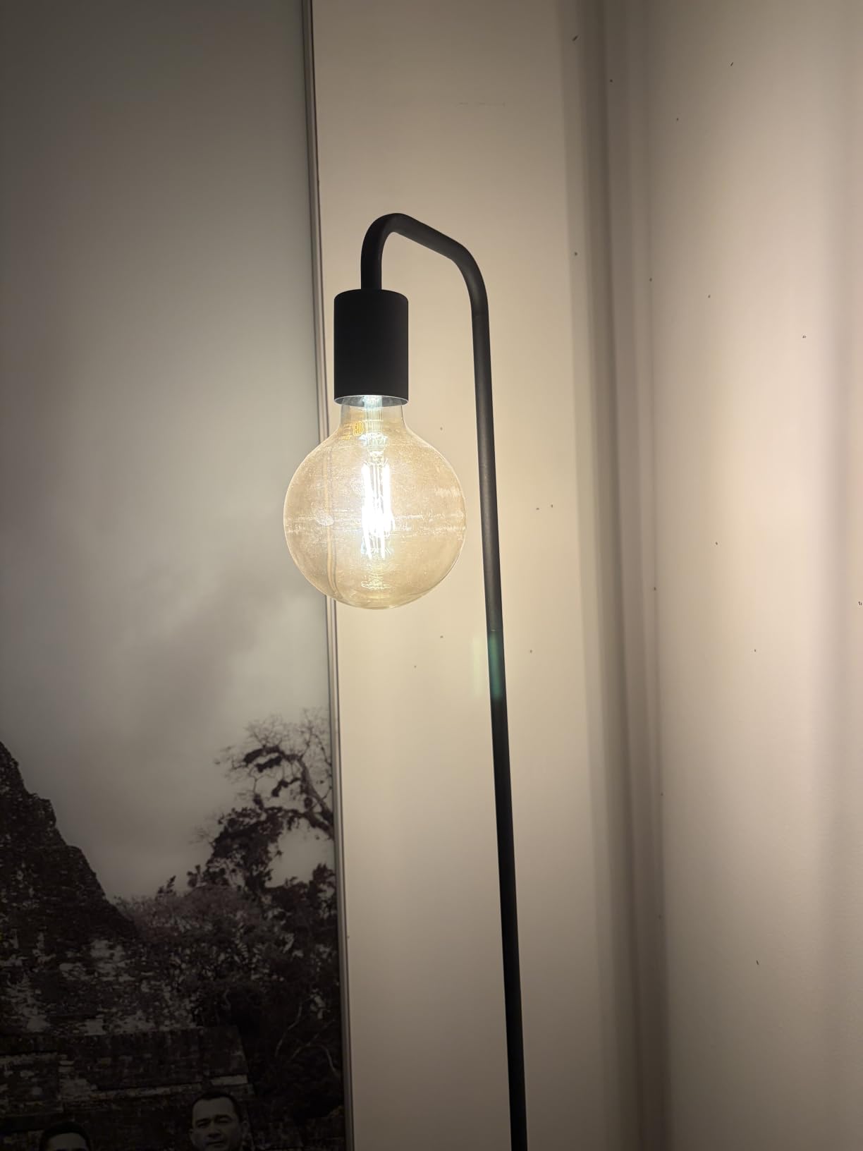 BoostArea Floor Lamp, Industrial Floor Lamp, 63 Inch Standing Lamp, E26 Socket, On/Off Footswitch, Whole Metal, ETL Listed, Modern Small Lamp for Bedroom, Living Room, Minimalist, Vintage, Mid Century customer photo 2