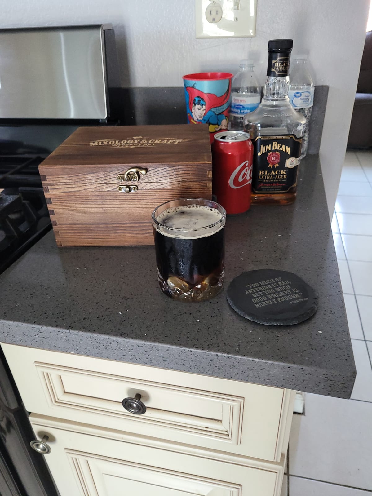Mixology & Craft Whiskey Stones Gift Set: with Two 10oz Lead-Free Crystal Whiskey Glasses, 8 Whiskey Stones with Velvet Bag, 2 Slate Coasters & Recipe Cards in Wooden Crate customer photo 1