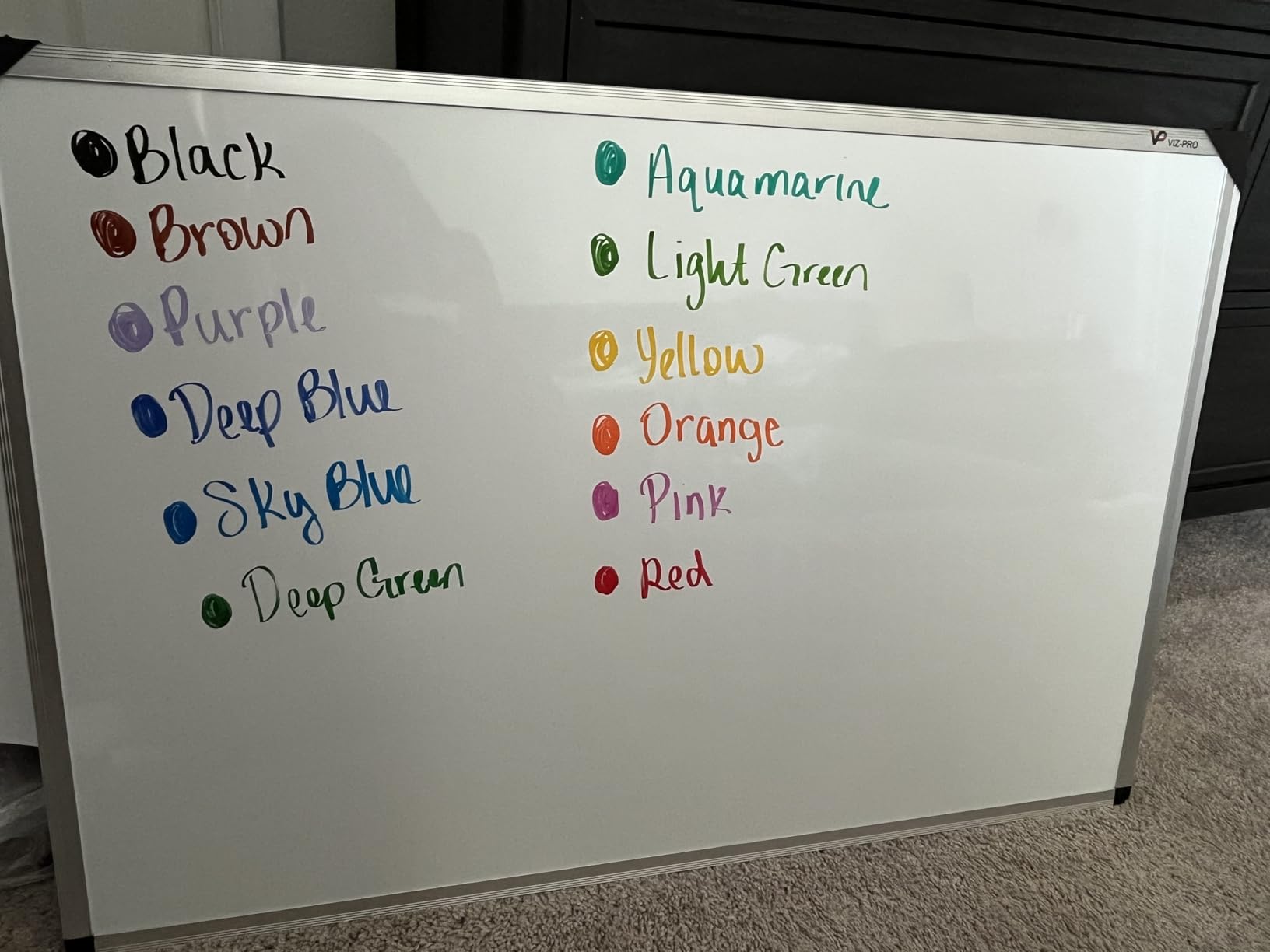 VIZ-PRO Dry Erase Board/Magnetic White Board, 48 X 32 Inches, Silver Aluminium Frame customer photo 2