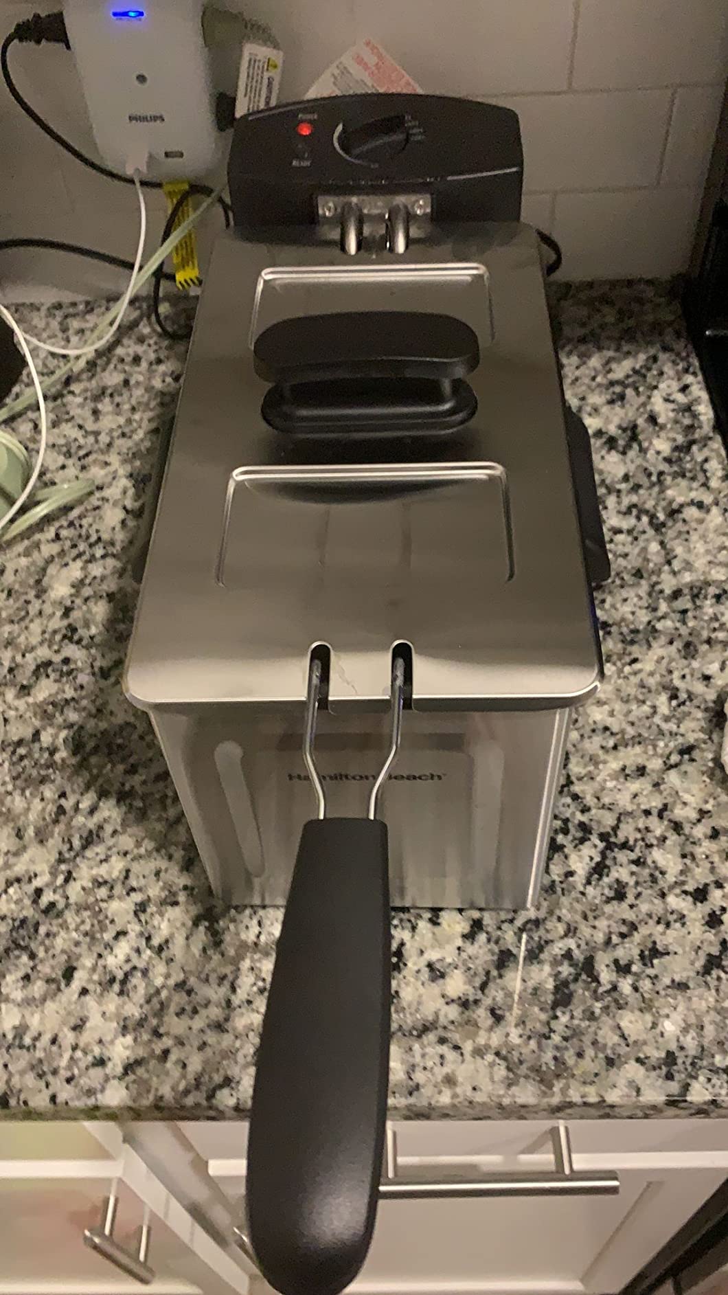 Hamilton Beach 3 Liter Professional Style Electric Deep Fryer With Basket | 12 Cup Oil Capacity | 1500 Watts | Lid | Easy Detach Magnetic Cord | Stainless Steel | 35032 customer photo 1