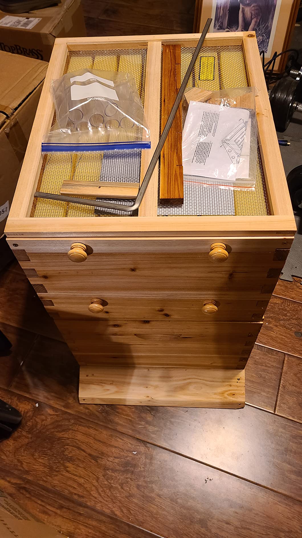 Automatic Wooden bee hive House kit with 7 PCS Upgraded Auto Frame Comb - Beehive Box Honey Free harvesting customer photo 1