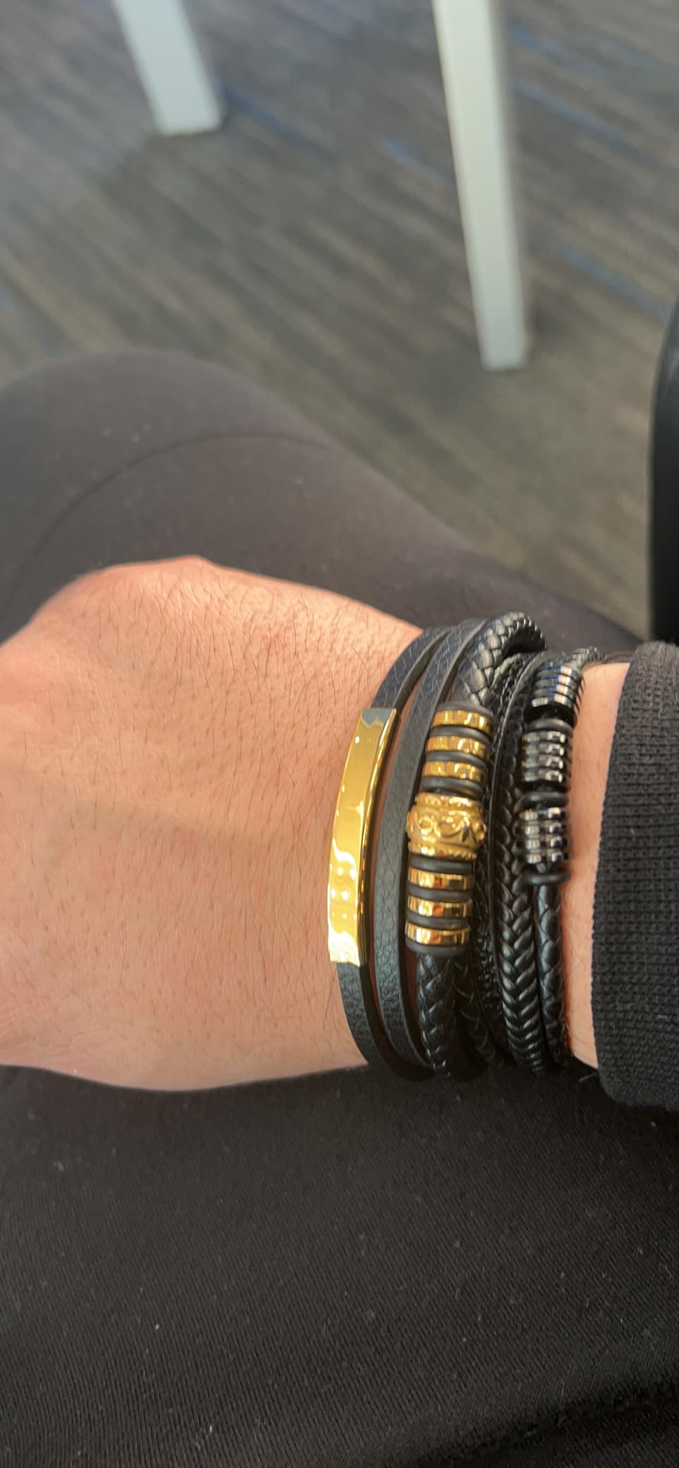 Premium Leather Bracelet Men | Stainless Steel Magnetic Clasp | Three Colors | Jewelry Box Included customer photo 1