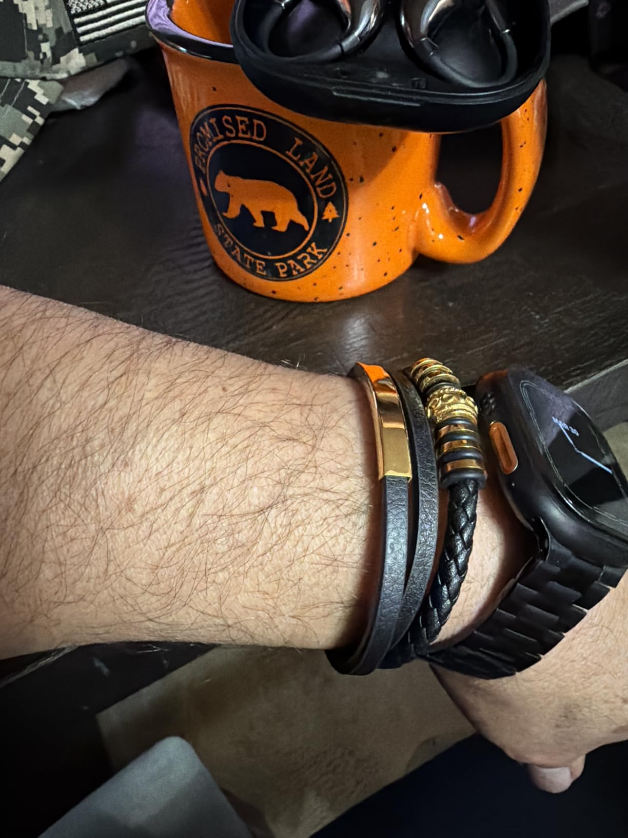 Premium Leather Bracelet Men | Stainless Steel Magnetic Clasp | Three Colors | Jewelry Box Included customer photo 2