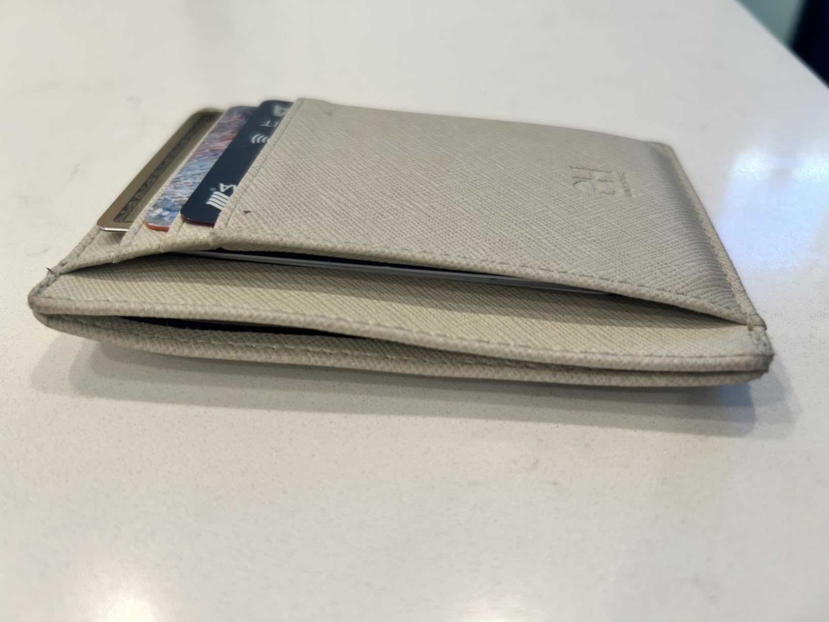 Slim RFID Blocking Card Holder Minimalist Leather Front Pocket Wallet for Women customer photo 2