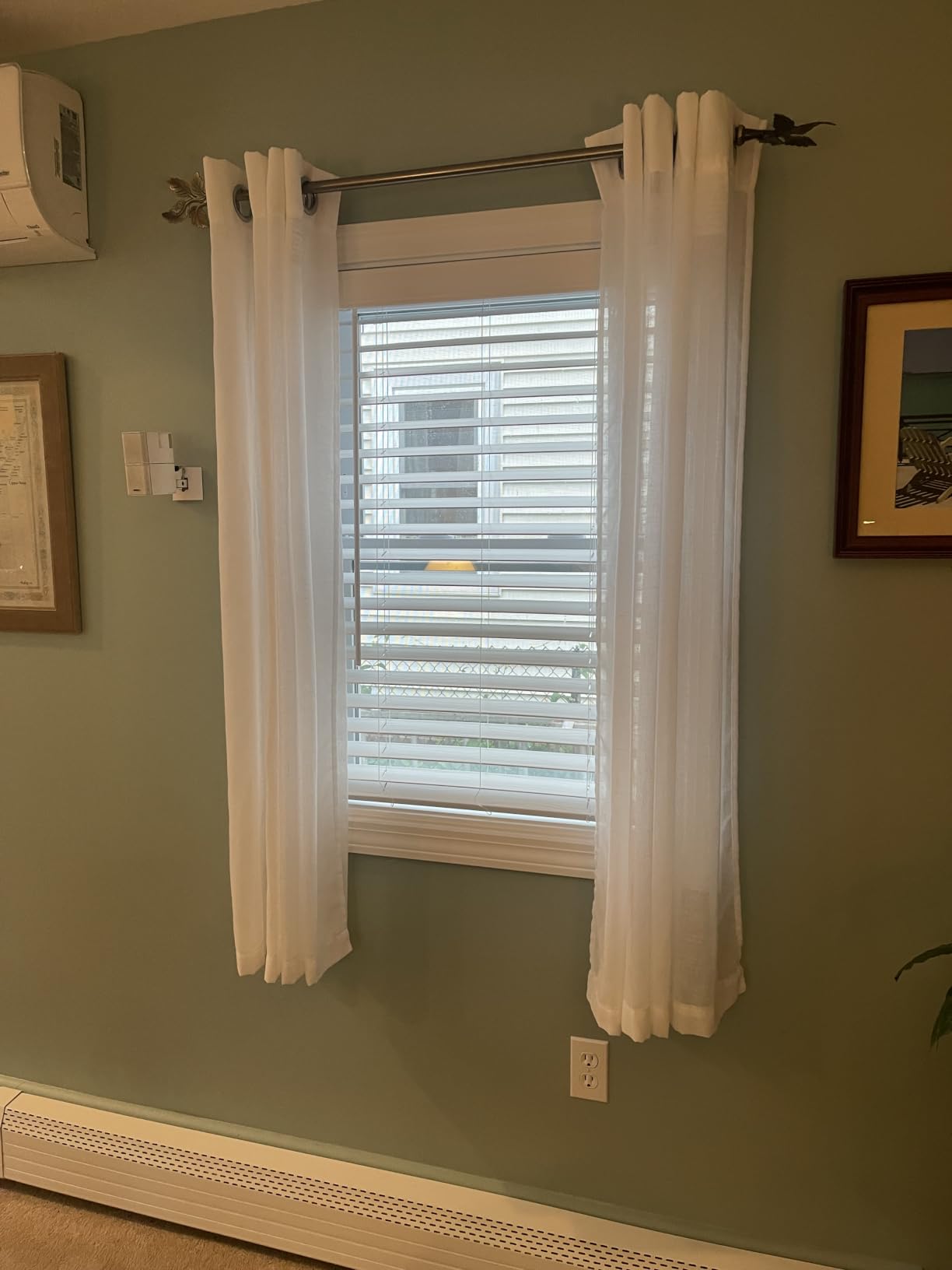 NICETOWN White Sheer Linen Curtains 84 Inch Length 2 Panels Set, W52xL84 | Grommet Semi Sheer Privacy with Light Filtering Flax Window Treatments for Bedroom/Living Room customer photo 1