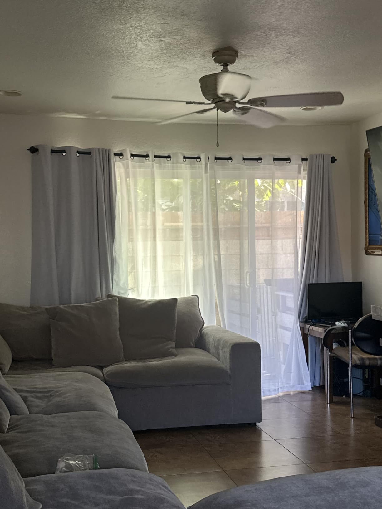 NICETOWN White Sheer Linen Curtains 84 Inch Length 2 Panels Set, W52xL84 | Grommet Semi Sheer Privacy with Light Filtering Flax Window Treatments for Bedroom/Living Room customer photo 2
