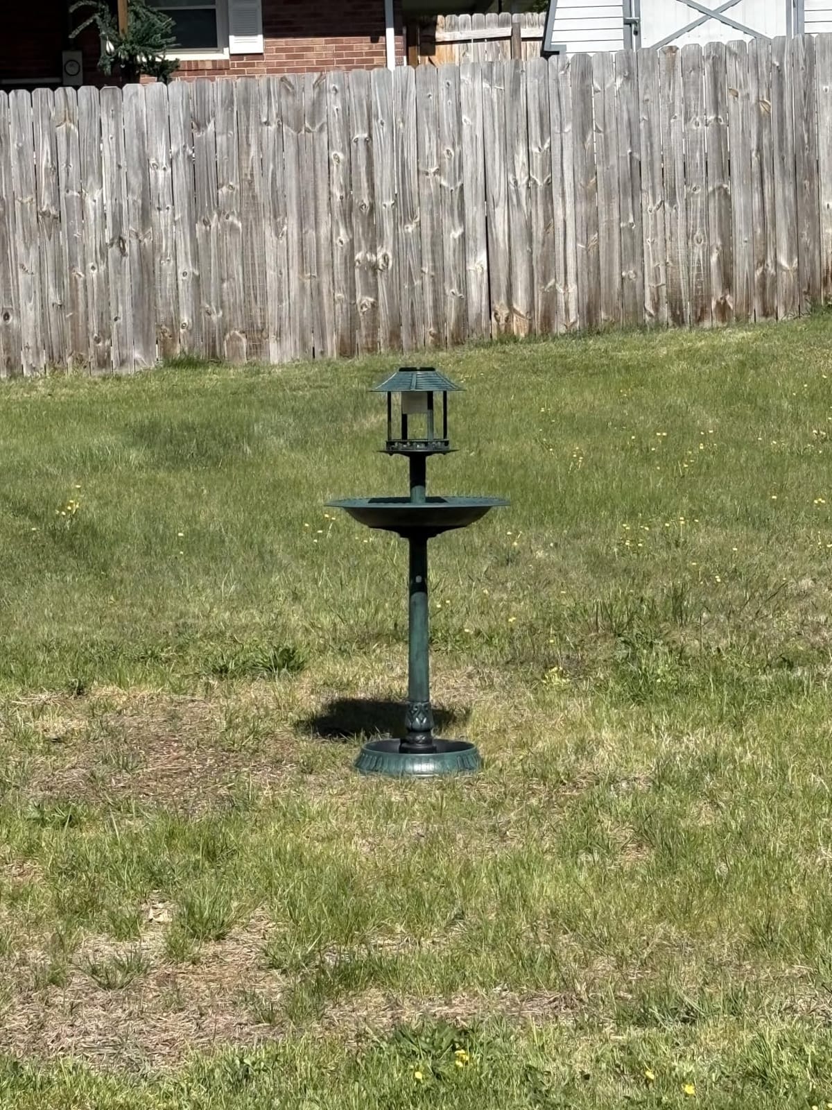 Best Choice Products Solar Outdoor Bird Bath Vintage Resin Pedestal Fountain Decoration for Yard, Garden w/Planter Base, Feeder, Decorative Bird Cage, Fillable Stand - Green customer photo 2
