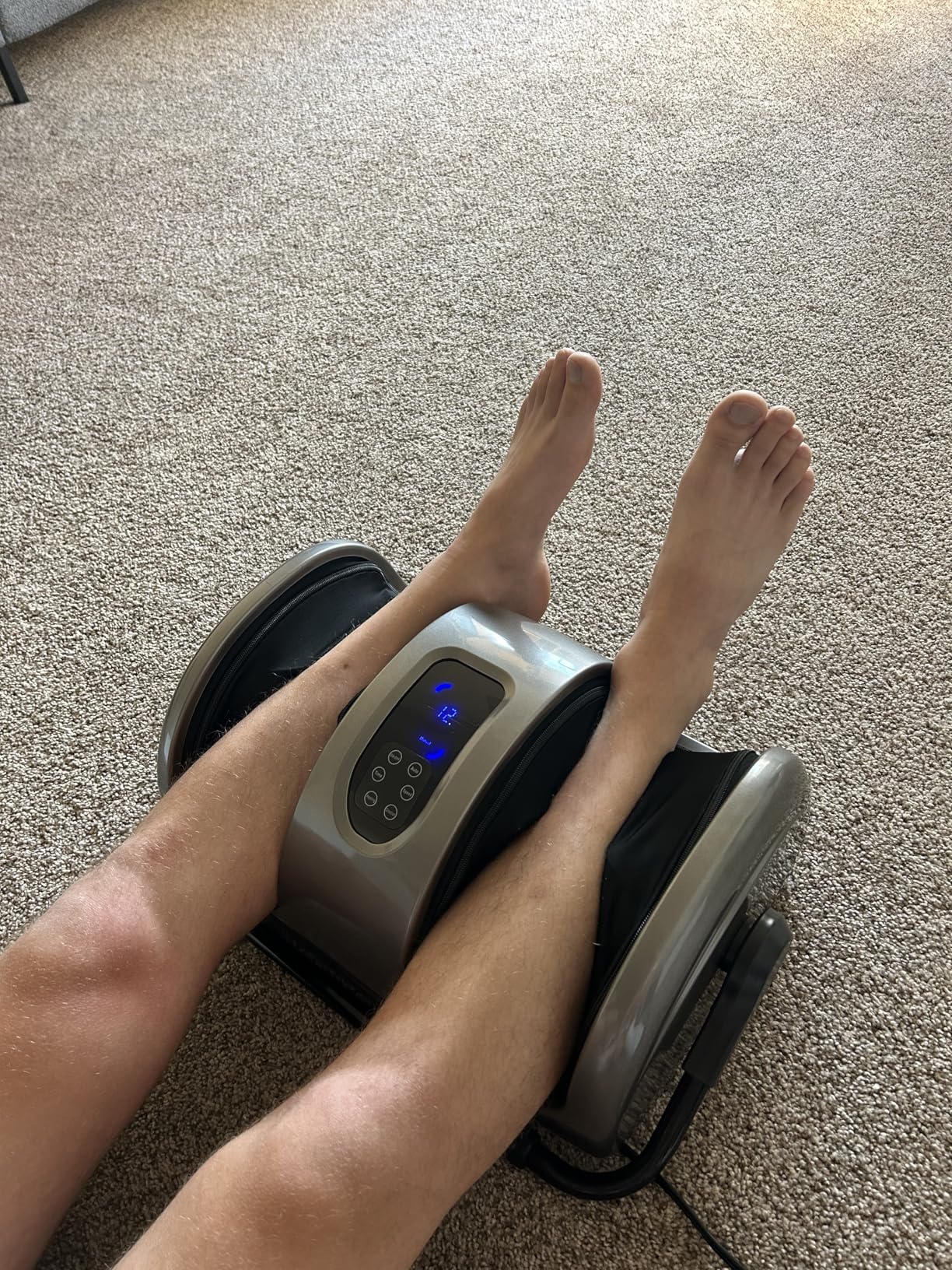 Best Choice Products Shiatsu Foot Massager with Heat for Plantar Fasciitis & Neuropathy, Kneading Foot & Calf Massager with Remote, 360° Adjustable Handle, Rolling & Compression Massage - Black customer photo 2