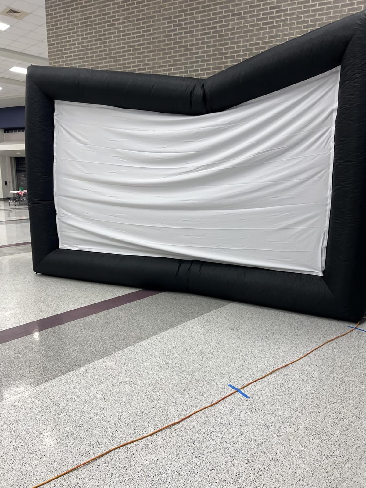 GYUEM 20 feet Inflatable Portable Projector Movie Screen - Huge Air-Blown Cinema Projection Screen Package with Rope, Blower, Tent Stakes - Front & Rear Projection, for Outdoor Party Backyard Pool Fun customer photo 1