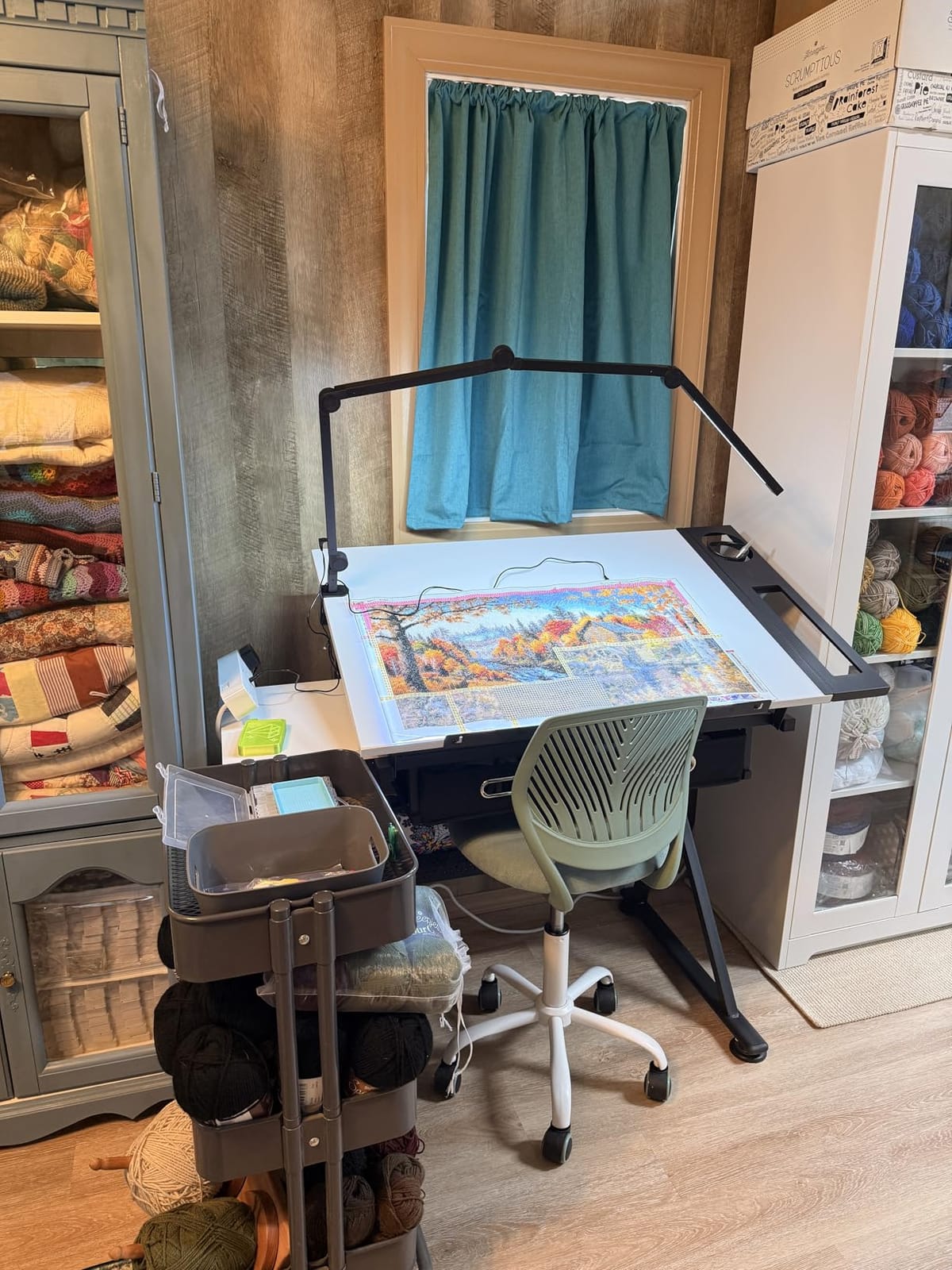 Yaheetech Adjustable Drafting Table Art Desk, Storage Drawers & Stool, Black | MDF tabletop tilts 0-60 degrees on a metal frame for drawing, crafts, and homework, with two supply drawers and a matching stool. customer photo 1