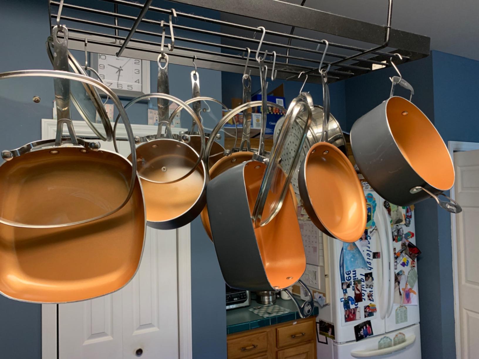 Gotham Steel 12 Pc Ceramic Cookware Set Nonstick, Ceramic Pots and Pans Set Non Stick with Steamer for Cooking, Non Toxic PFOA PFOS Free, Ergonomic Stay Cool Handles, Oven & Dishwasher Safe, Copper customer photo 2