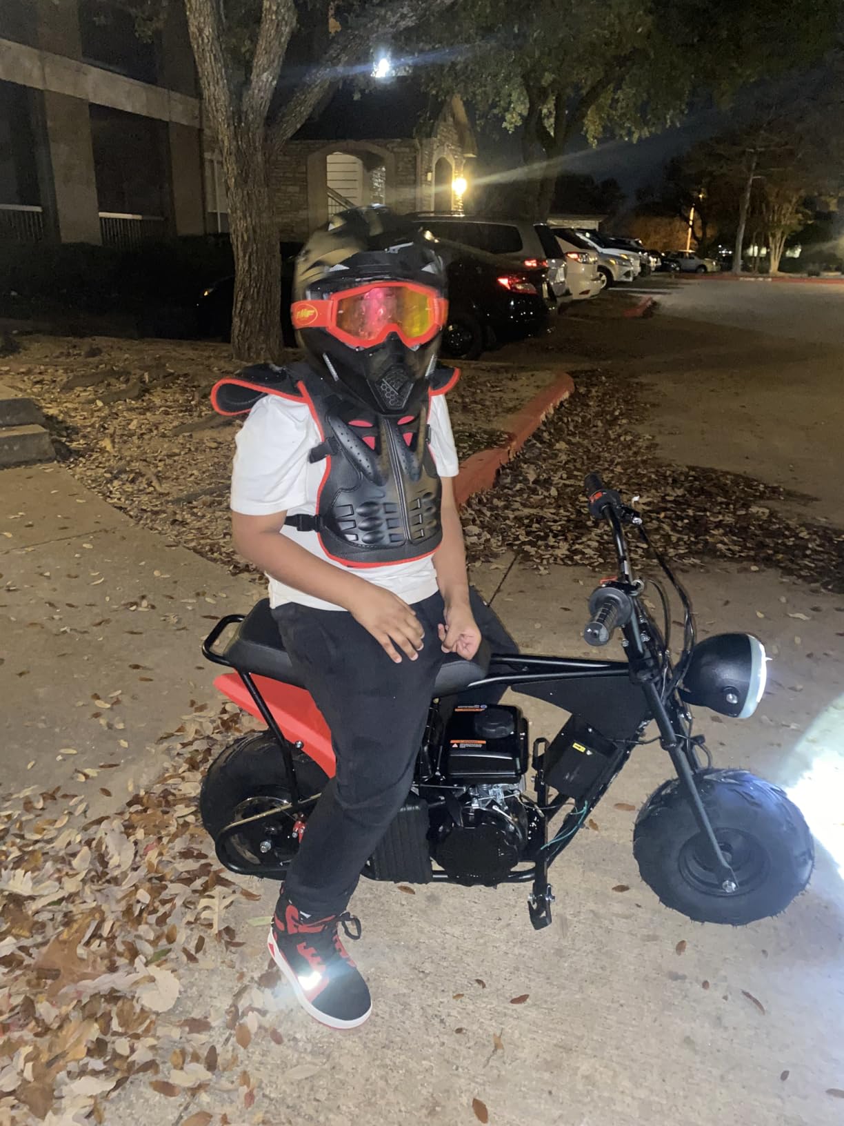 XtremepowerUS Mini Bike 99cc Gas Powered 4-Stroke Engine, 3.5HP Off-Road Trail Motorcycle, Mini Dirt Bike with Headlight, Pull Start for Outdoor Riding (Blue) customer photo 1