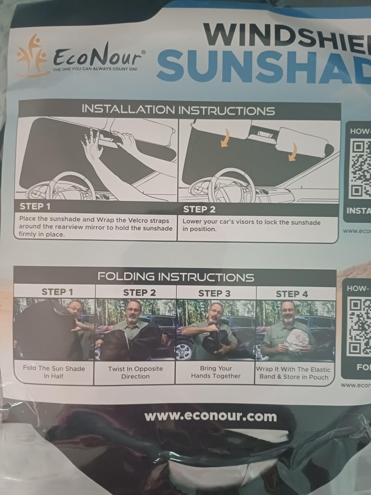EcoNour Windshield Sun Shade Compatible for Tesla Model 3 & Model Y Juniper 2017-2024 2025 2026, Sun Visor for EV Front Window Sunshade, Foldable Heat & UV Protector, Car Accessories customer photo 2