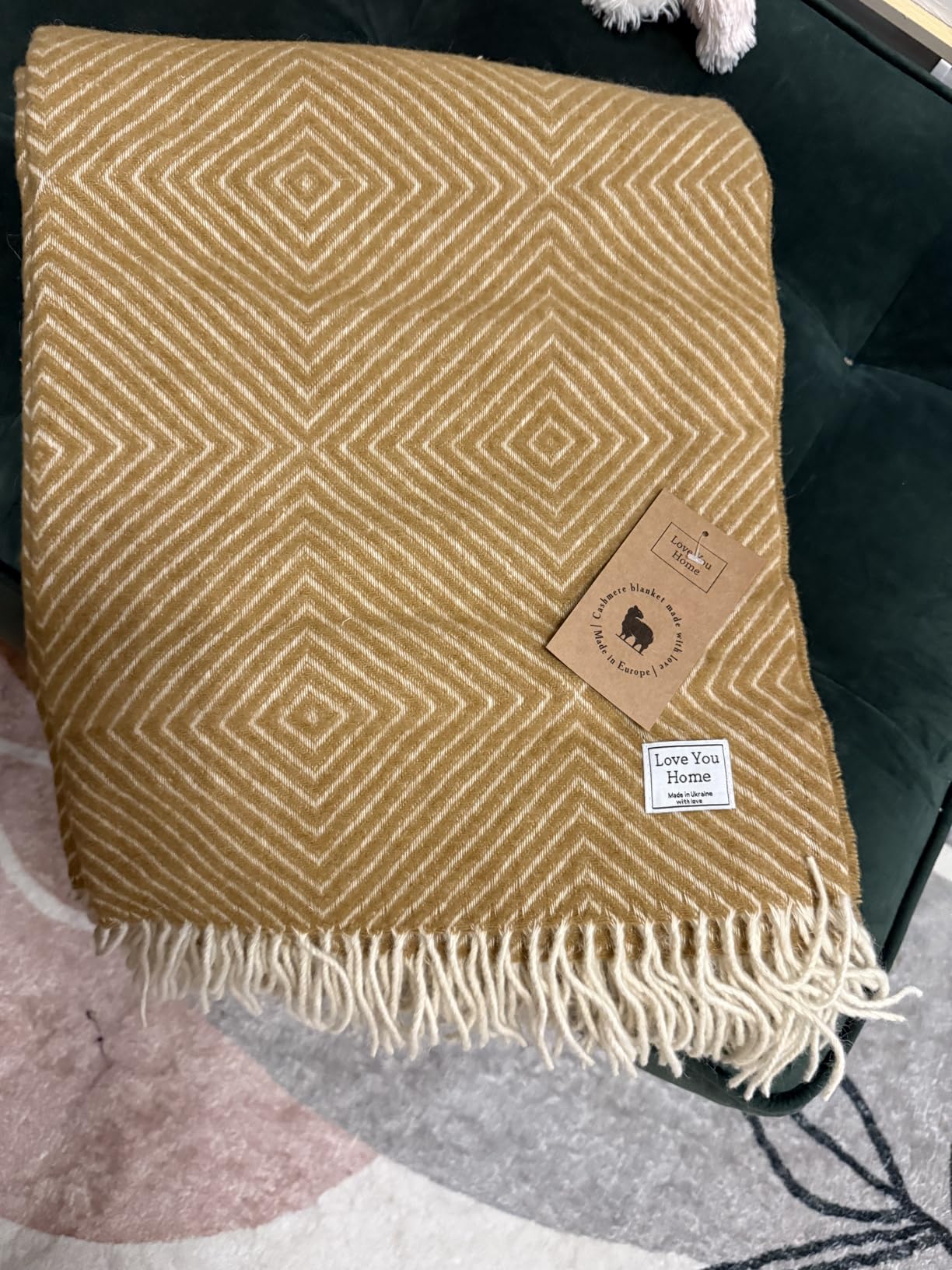 LYHome Merino Wool Blanket, Warm & Soft Throw for Bed & Couch, 55 x 79 in | 80% Merino, 20% Nylon OEKO-TEX customer photo 1