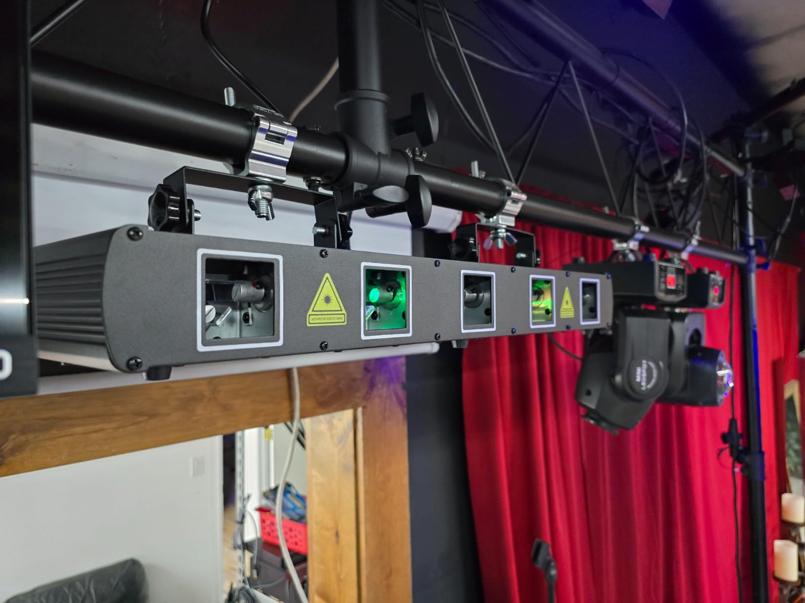 U'King DJ Laser Light, 5 Beam Effect Sound Activated DJ Party Lights RGBYC LED Laser Light Show with DMX Control for Disco Dancing Birthday Bar Stage Lighting customer photo 1