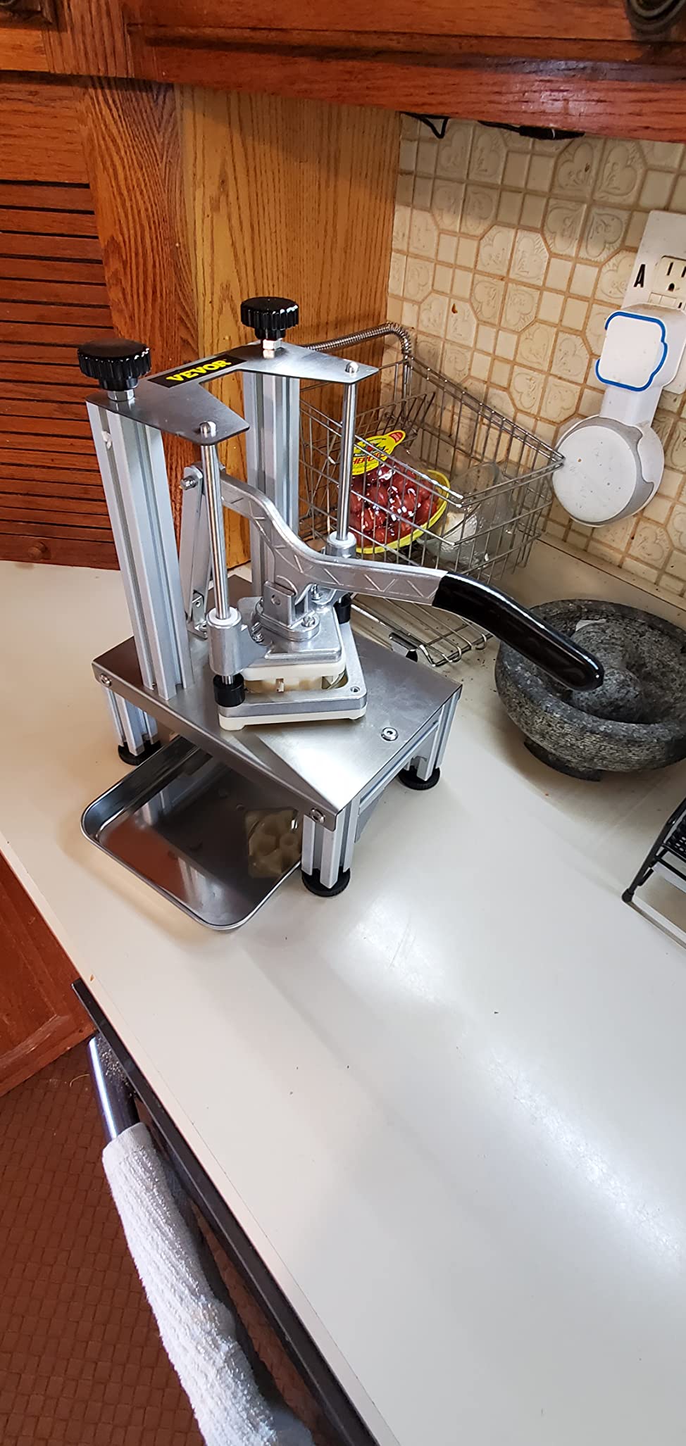 VEVOR Commercial French Fry Cutter with 4 Replacement Blades, 1/4