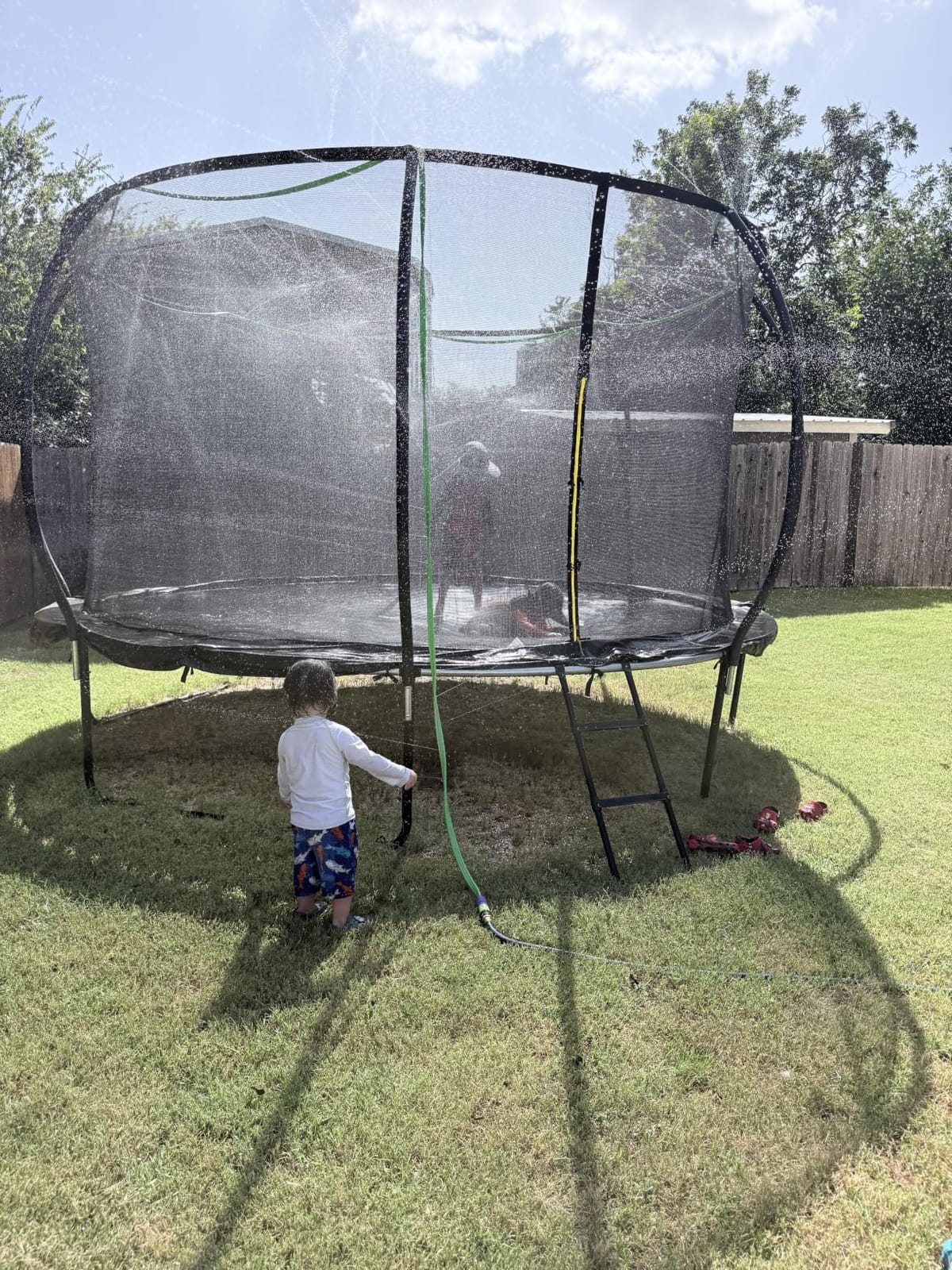 Jasonwell Trampoline Sprinkler Kids Outdside: Trampoline Accessories Waterpark Tropical Party Summer Outdoor Fun Water Games Toys Sprinklers Backyard Water Park Activity Toy for Kids Boys Girls (39FT) customer photo 1