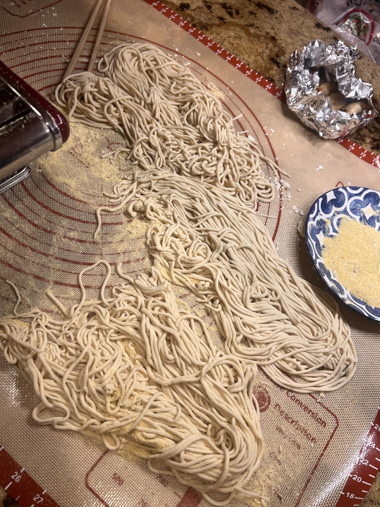 Newhai Electric Pasta Maker, Stainless Steel 135W for Home, 2 Noodle Sizes | 0.5-3mm Adjustable Thickness, 1.5mm/4mm Noodles, Dough Press & Cut, 11lb/h, for Spaghetti Fettuccine, 430 Steel, 110V customer photo 2