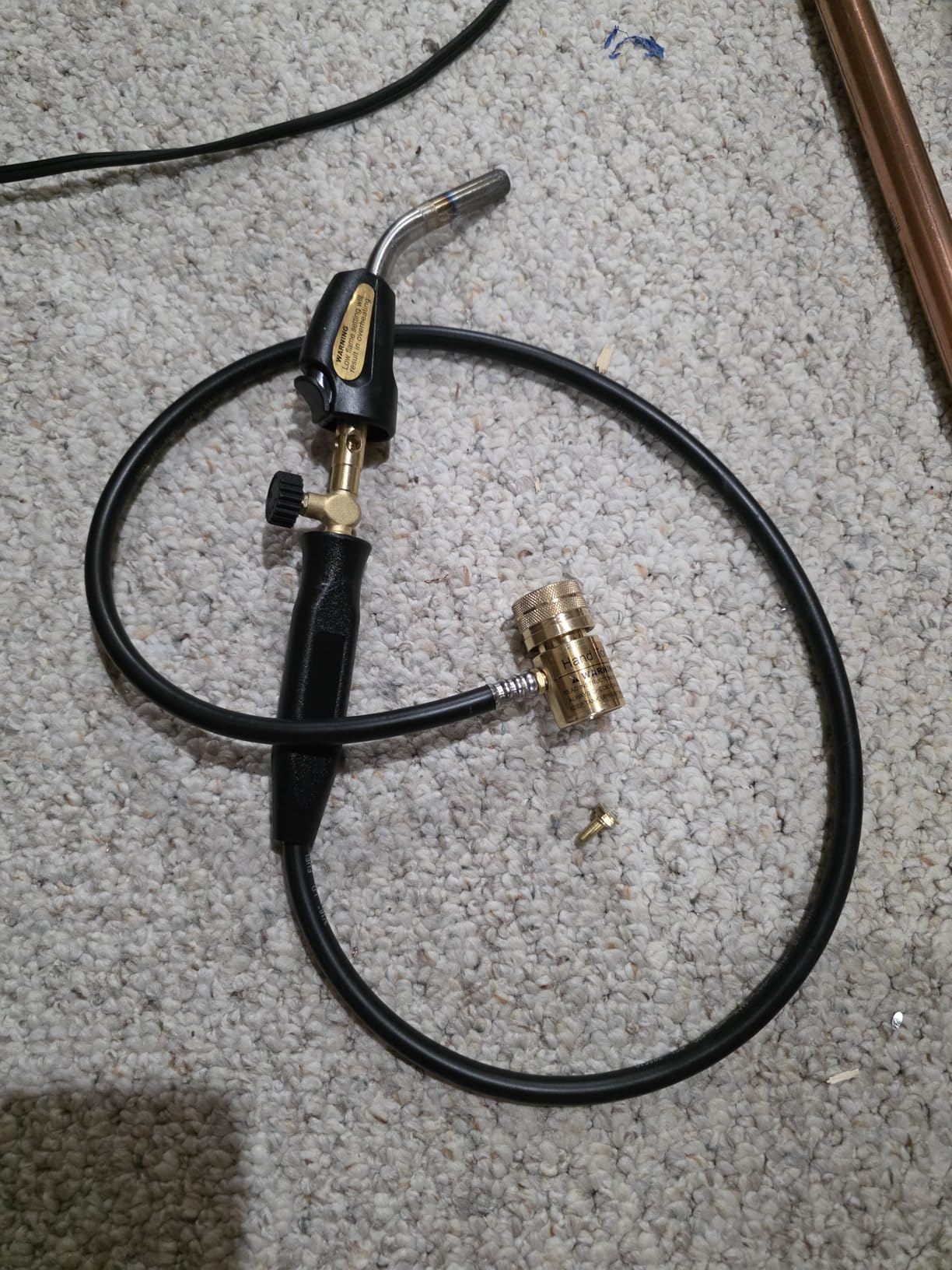 Propane Torch Hand Hose, Mapp Gas Torch, Hose Length 1.5 M/60 INCH-With Hook | Powerful Vortex Flame for Brazing Copper Pipes, CGA600 Fuel Compatibility, For HVAC and Plumbing customer photo 2
