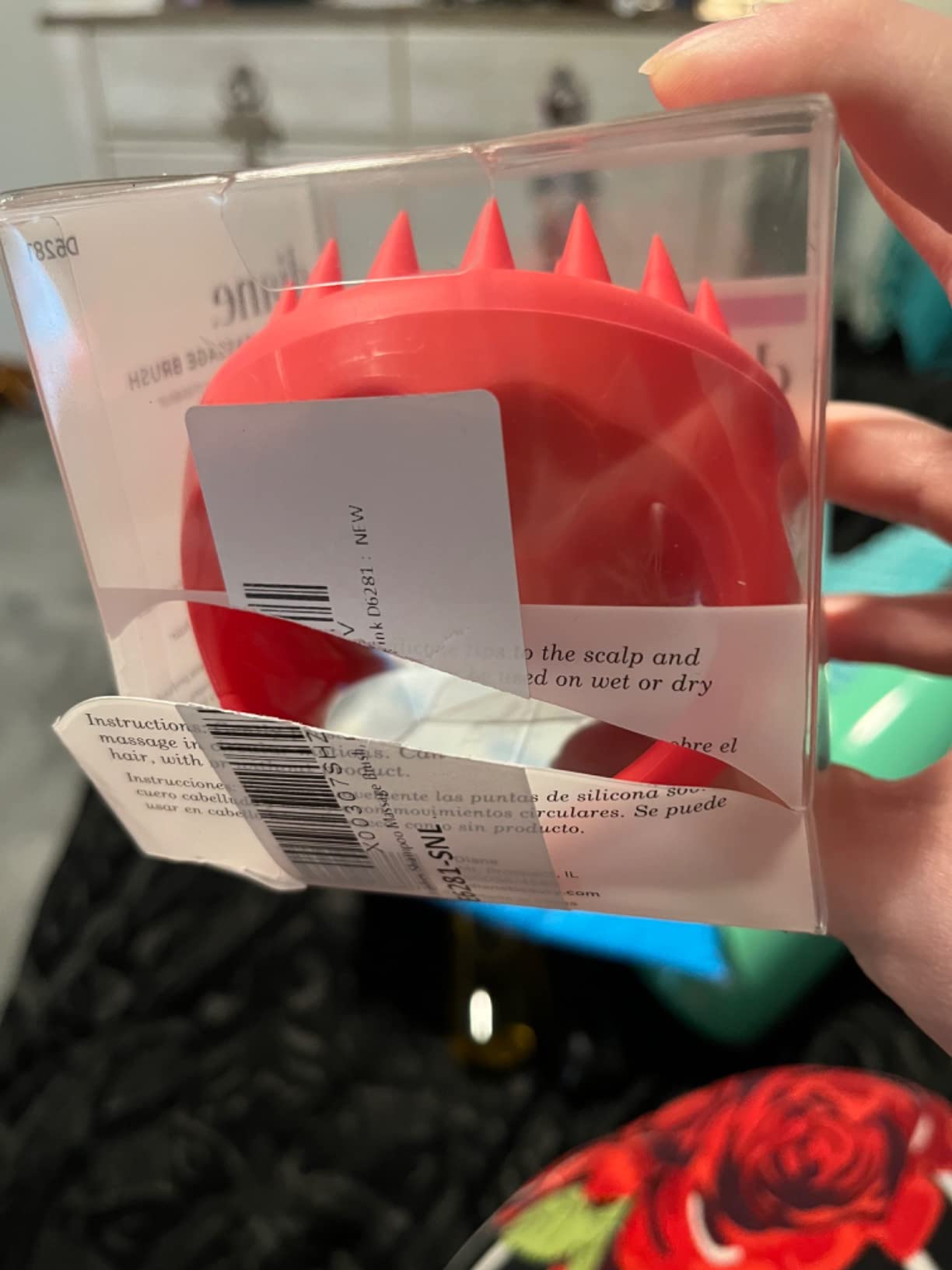 Diane Scalp Massage and Shampoo Brush with Soft Silicone Bristles, Exfoliates and Cleanses Scalp, Promotes Scalp Circulation, Evenly Distributes Hair Oil, Clear customer photo 1