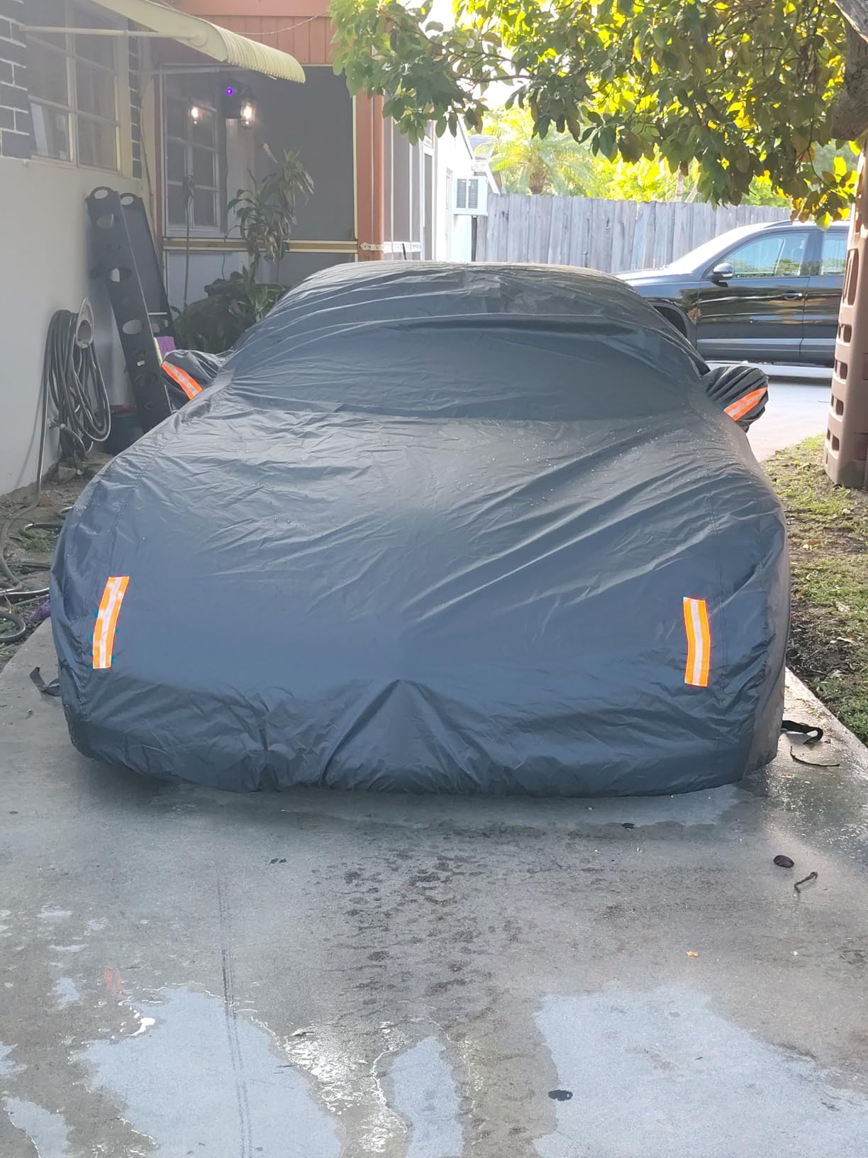 NEVERLAND Sedan Car Cover Waterproof Heavy Duty All Weather Protection Snow Anti-UV Windproof Outdoor Full Car Cover Fit for Automobiles BMW/Mercedes-Benz/Honda(for Car Size:183''L x 70''W x 59''H) customer photo 1