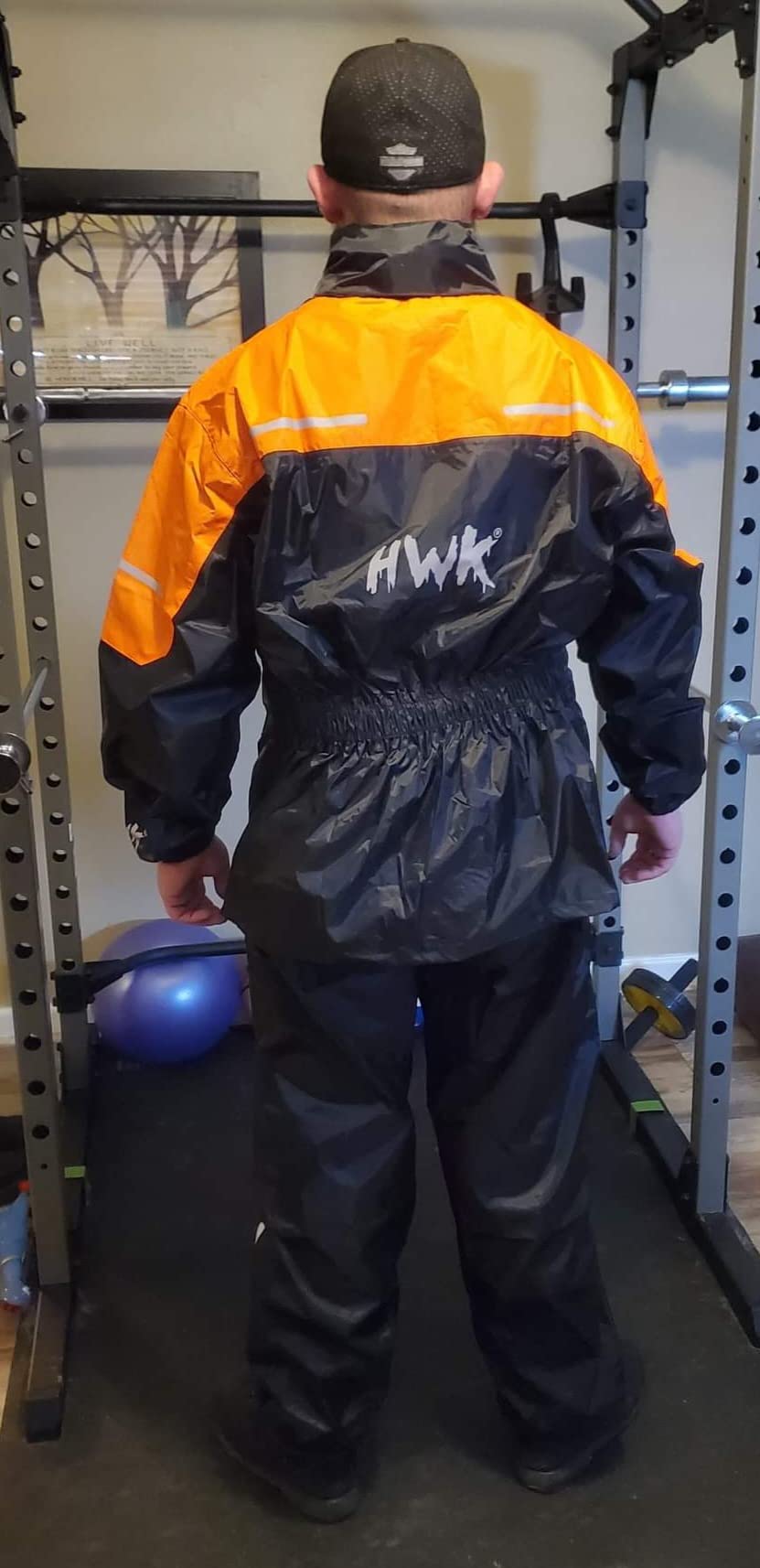 HWK Motorcycle Rain Suit for Men and Women, Two-Piece Waterproof Motorcycle Rain Gear with Reflective Jacket and Pants, All-Season Weatherproof Protection for Riding customer photo 2