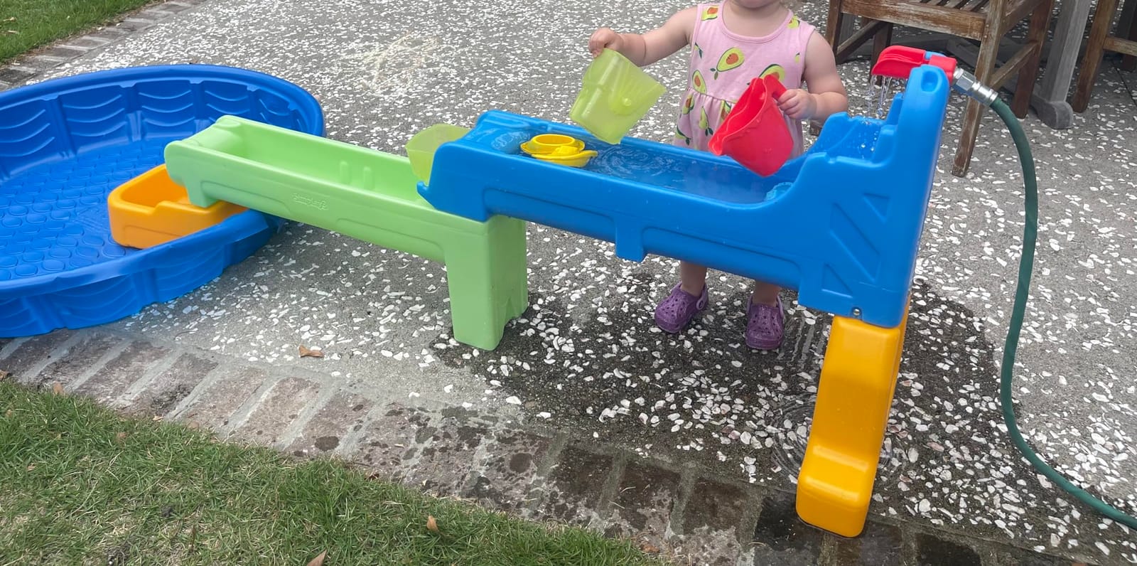 Simplay3 Rushing River Falls Multi-Level Outdoor Water Play Table, Expandable Splash Table for Toddlers and Kids Ages 1.5 to 6 - Includes 9 Accessories, Made in USA customer photo 1