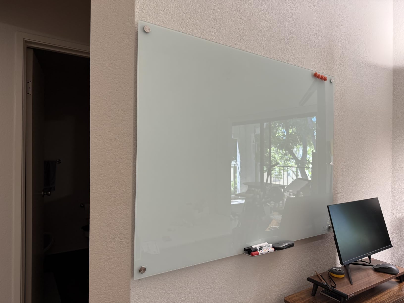 Glass Dry-Erase Board - 36 x 24 Inches Wall Mounted Whiteboard with Magnetism, Large Frameless Glass White Board for Office, Home & School customer photo 2
