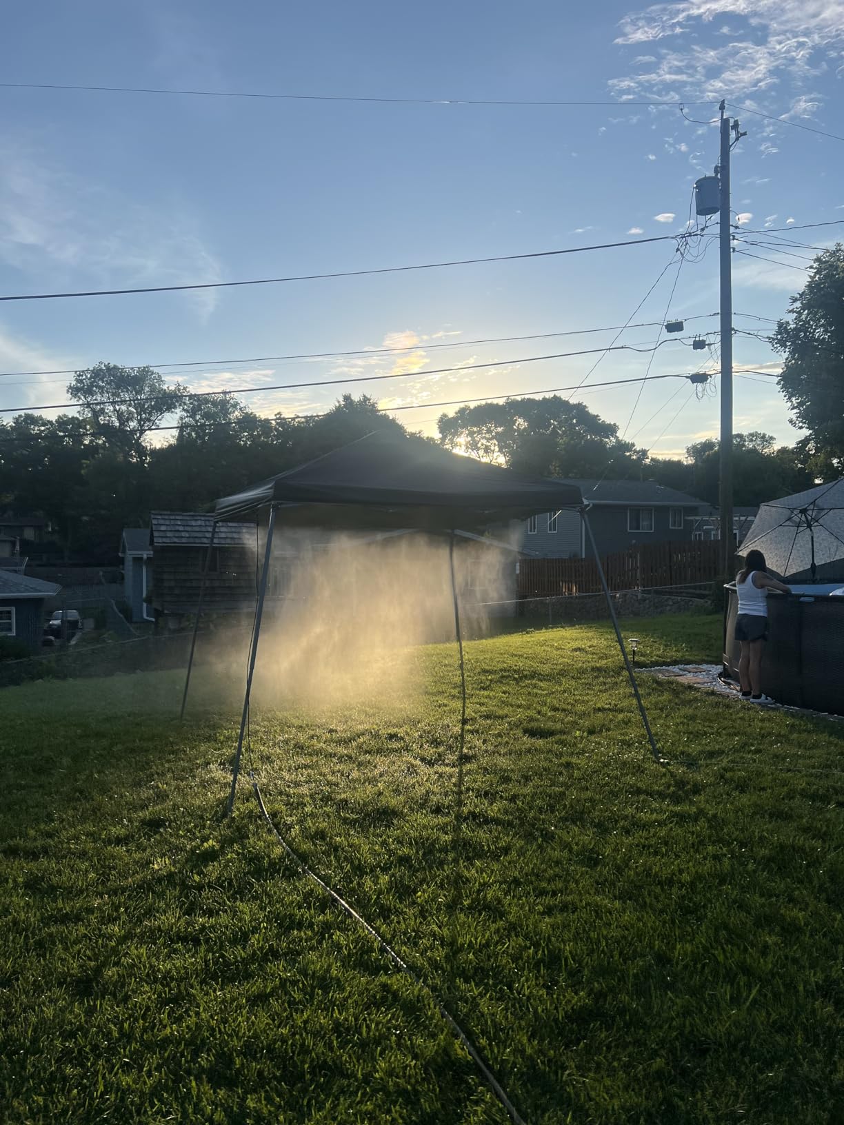 Bonviee 75FT Misters for Outside Patio, 28 Brass Nozzles, 3/4 Inch Adapter | 23M Outdoor Misting System for Patios, Gardens & Greenhouses, Preassembled Misting Line for Flexible DIY Cooling Layouts customer photo 1