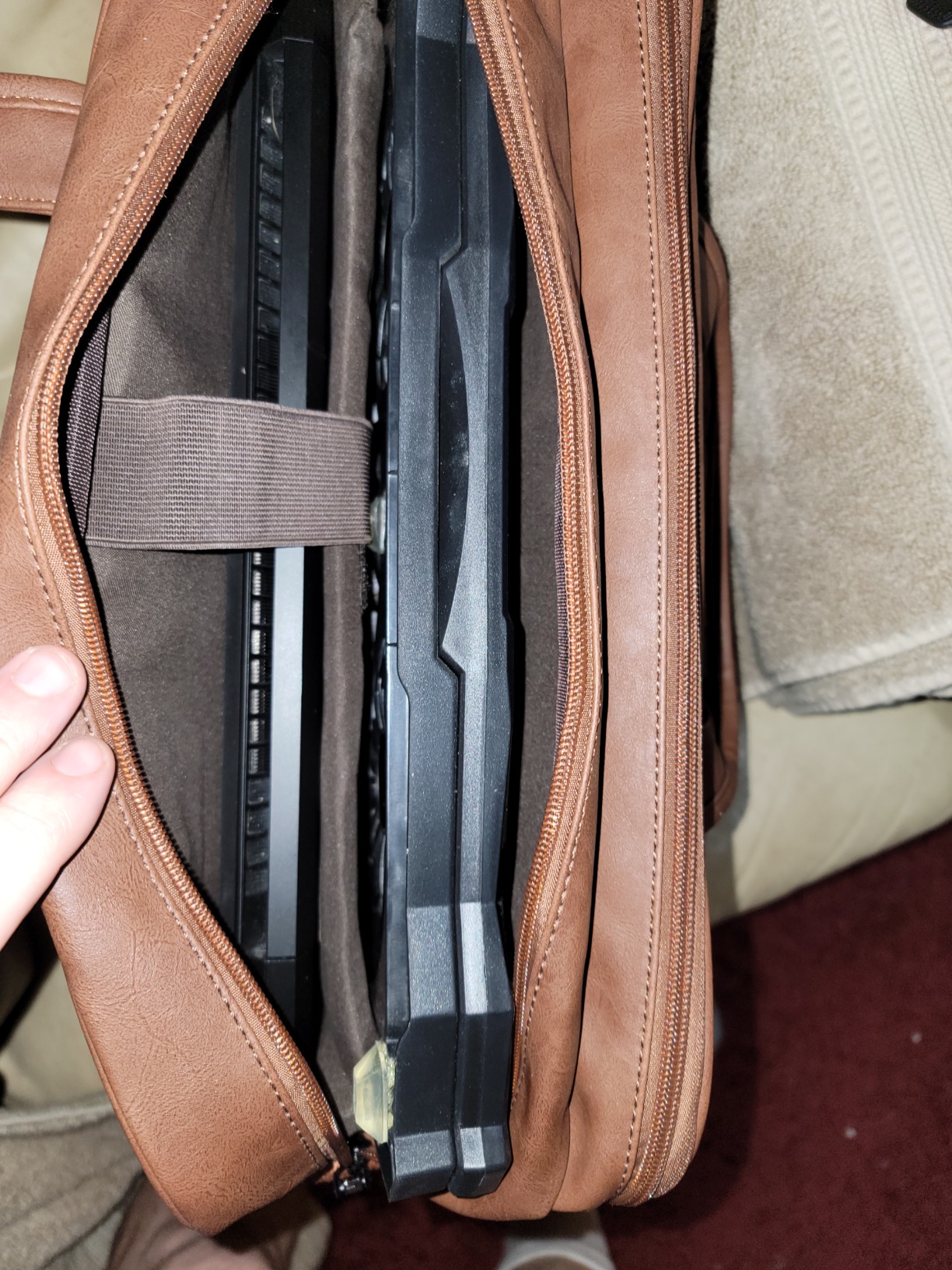 seyfocnia Leather Laptop Bag, Men's 15.6 Inche 17.3 Inche Messenger Briefcase Business Satchel Computer Handbag Shoulder Bag customer photo 2