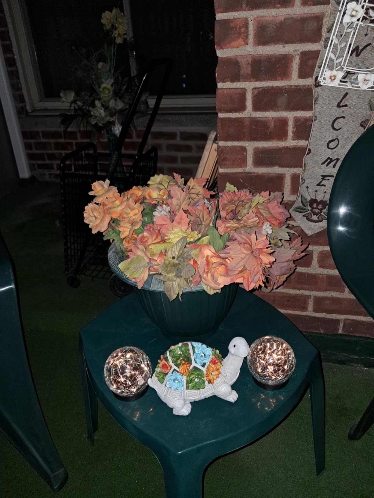Nacome Solar Garden Outdoor Statues Turtle with Succulent | 7 LED Lights, Lawn Decor Statue for Patio, Balcony, Yard Ornament, Gifts for Mom Grandma Women customer photo 1