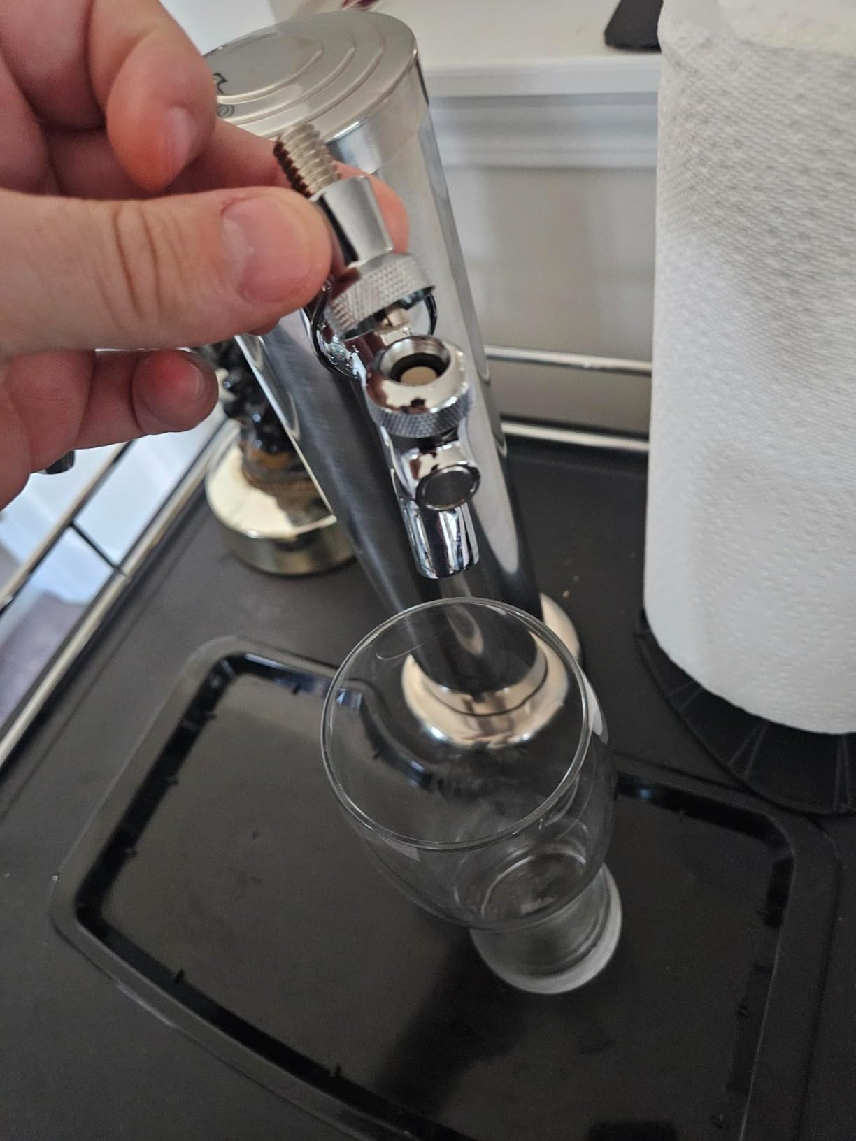 FERRODAY Kegerator Tower Dual Faucet, 3 inch Beer Tower Double Tap Dispenser | Stainless Steel Tower Brass Faucet Stainless Core with Pre-assembled Lines Kegerator Parts, Keg Tower Beer Keg Tap for Brew customer photo 2