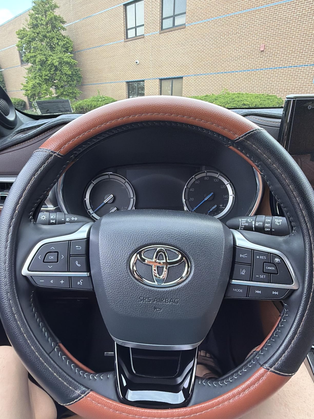 Leather Car Steering Wheel Cover, Non-Slip Car Wheel Cover Protector Breathable Microfiber Leather Universal Fit for Most Cars(Beige) customer photo 1