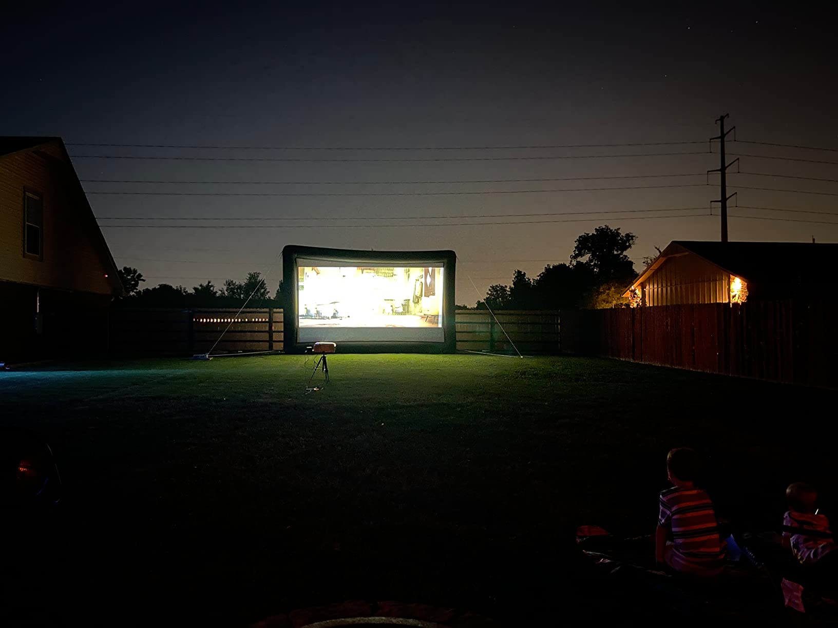 Inflatable Movie Screen Outdoor Projector Screen for Outside 25ft, Large Blow Up Screens Front and Rear Projection with Air Blower, Best for Movie Nights Backyard Home Theater customer photo 2