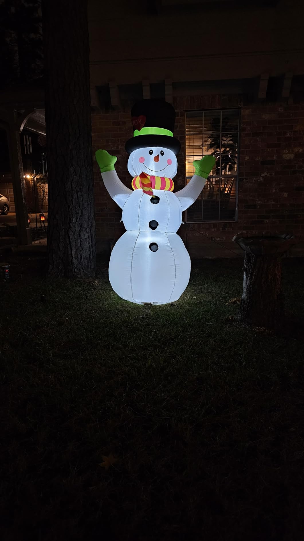 FunFanso 7 FT Christmas Inflatables Snowman Outdoor Decorations, Giant Blow up Snow Man Yard Decor Built-in Bright LED Light Wear Magic Hat, Weatherproof Holiday for Garden Patio Lawn Party Xmas Gifts customer photo 2