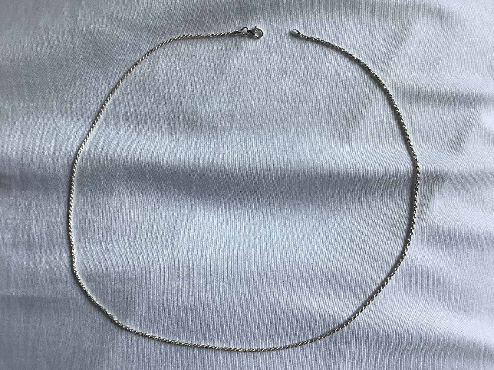 KISPER 925 Sterling Silver Rope Chain Necklace for Women 1.6mm Diamond Cut | Made in Italy, 16-30 inches, anti-tarnish, hypoallergenic, nickel-free, waterproof, lobster clasp customer photo 2
