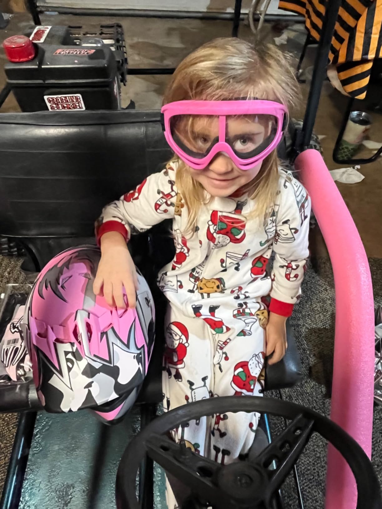1Storm Youth Motocross Helmet BMX MX ATV Dirt Bike Helmet Matt Star Pink + Goggles + MG Youth Pink Glove Bundle customer photo 2