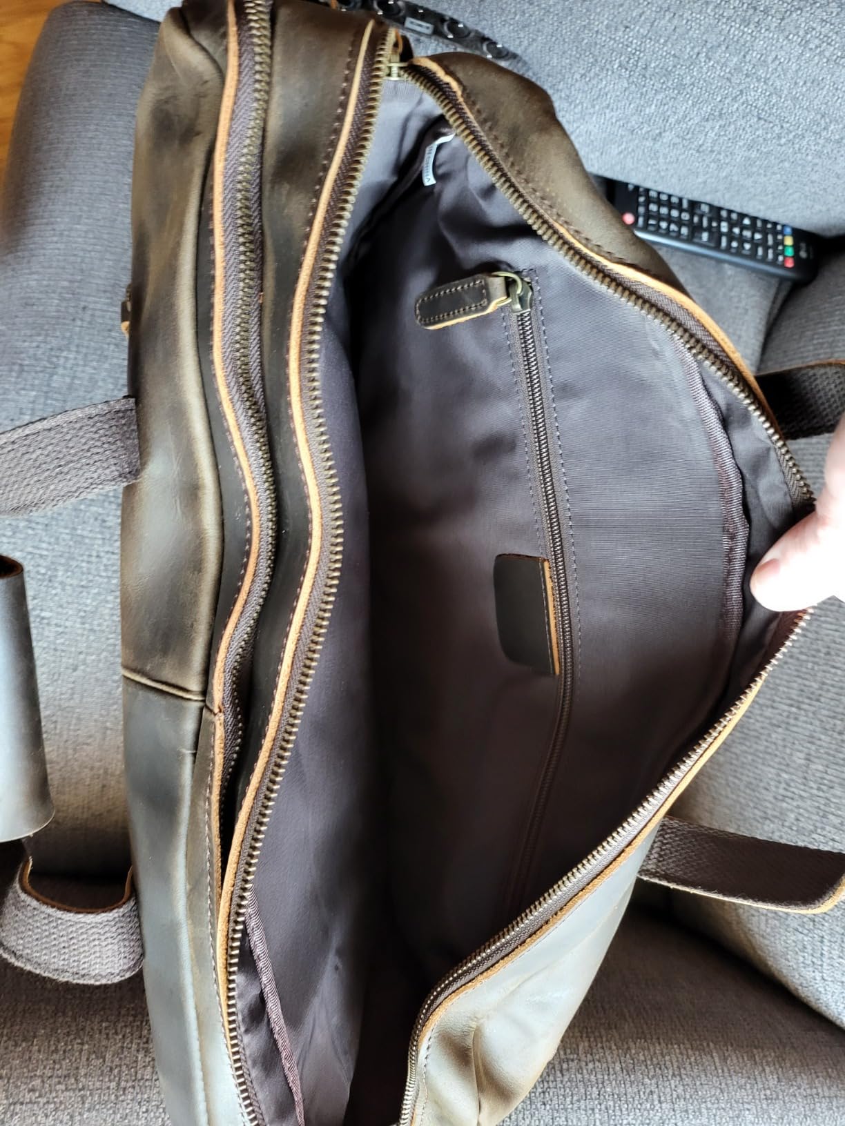 Masa Kawa Leather Briefcase for Men 17/15.6