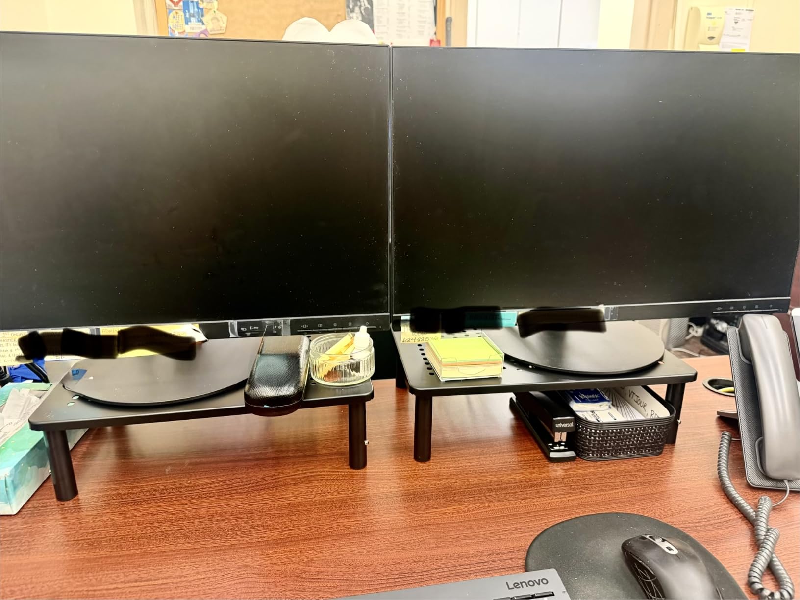 WALI Computer Monitor Stand for Desk, Adjustable Laptop Riser, up to 44 lbs, Monitor Riser Under-Desk Storage, Fits Monitors, Laptops, Printers (STT003) customer photo 2