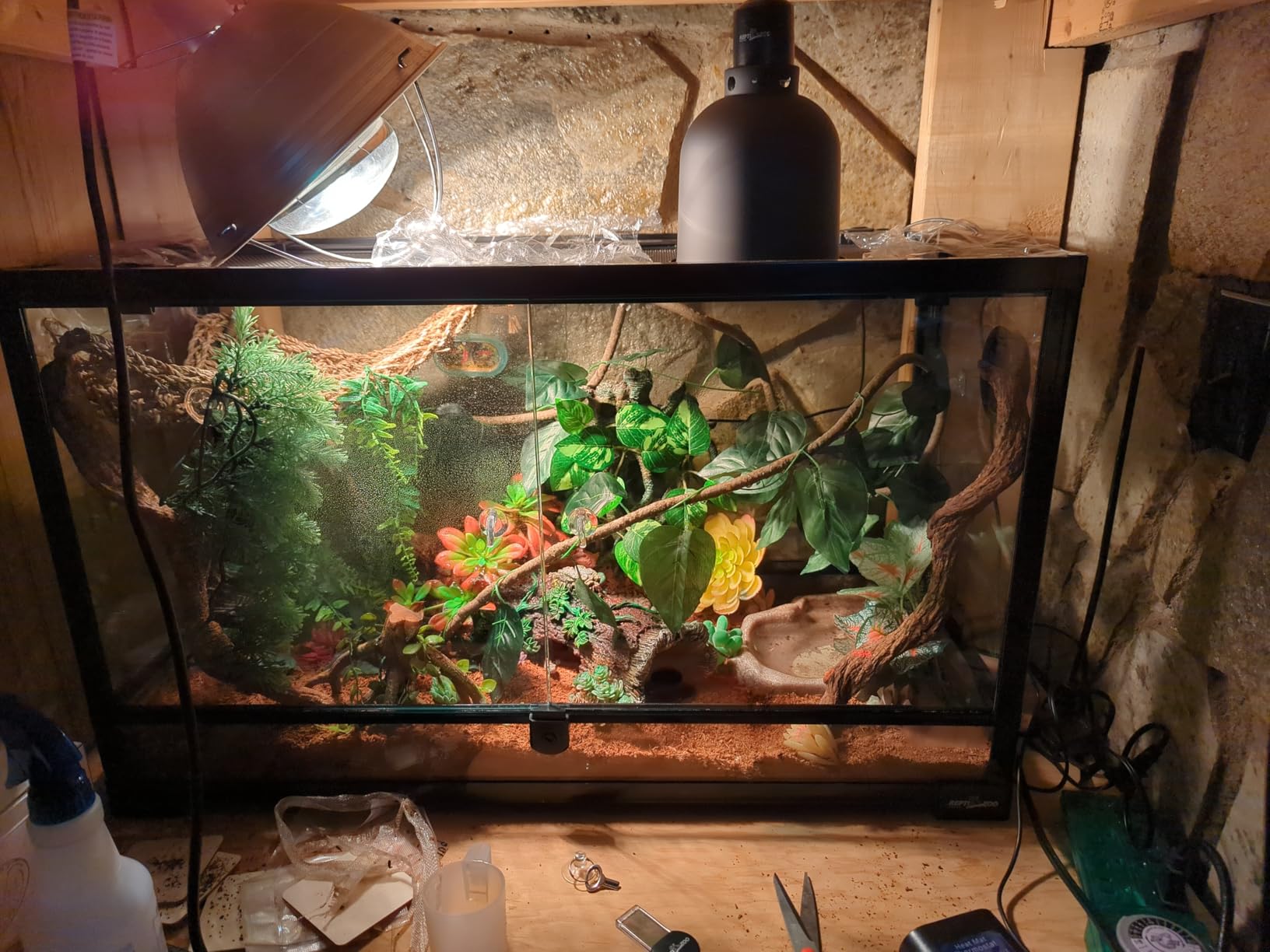 REPTI ZOO Tempered Glass Reptile Terrarium 30 Gallon, Wide Reptiles Tank 30