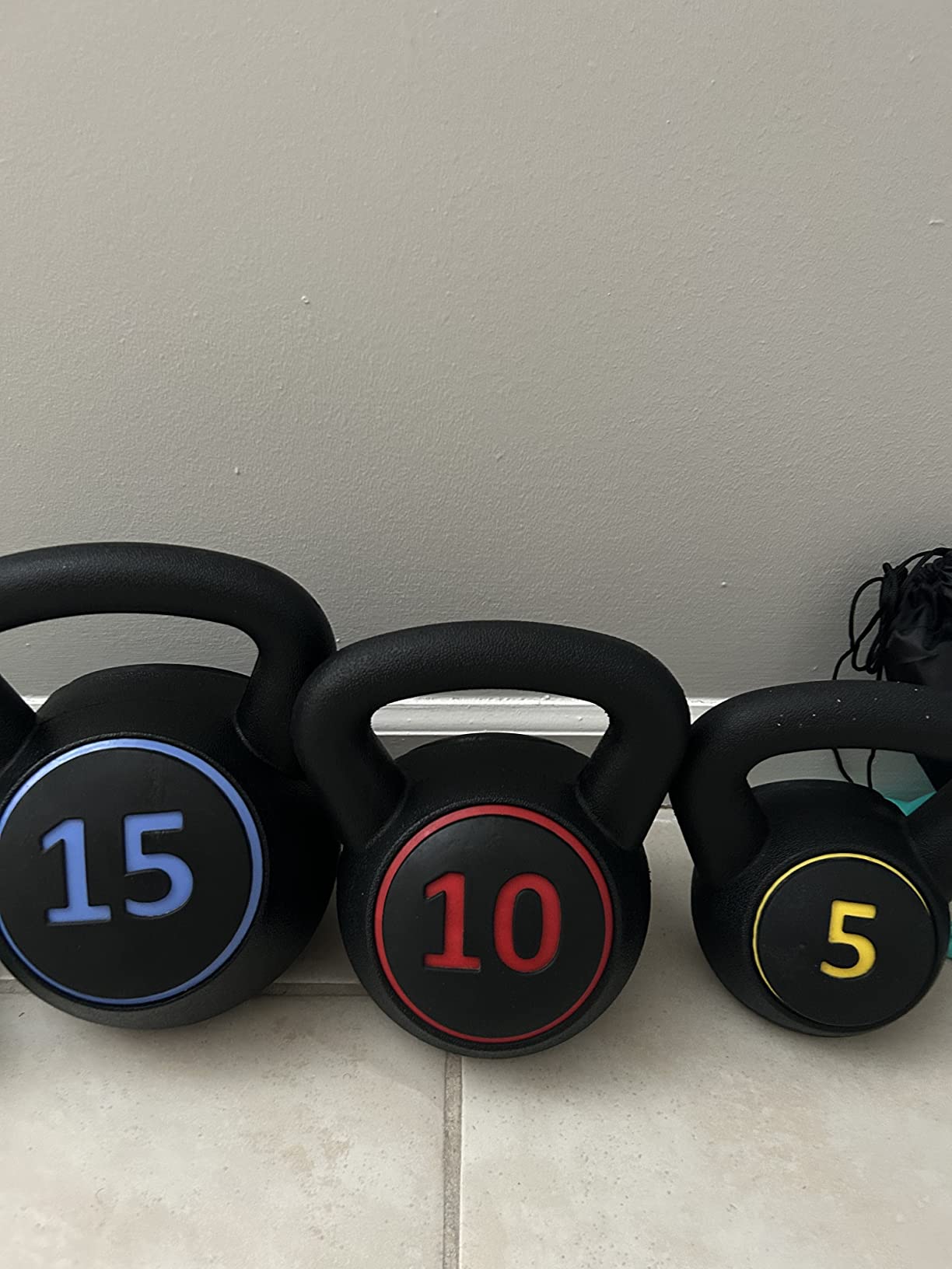 BalanceFrom Vinyl Kettlebell Set, 30/45/50/75 Pound Options - Cement-Filled Strength Training Weights customer photo 1