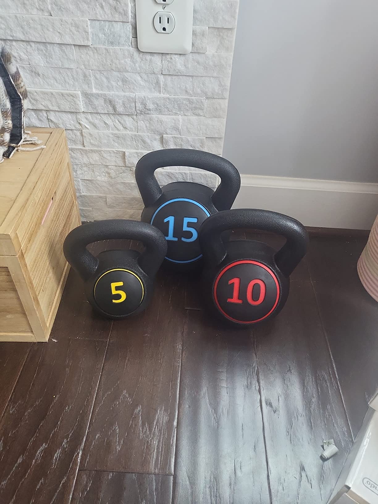 BalanceFrom Vinyl Kettlebell Set, 30/45/50/75 Pound Options - Cement-Filled Strength Training Weights customer photo 2