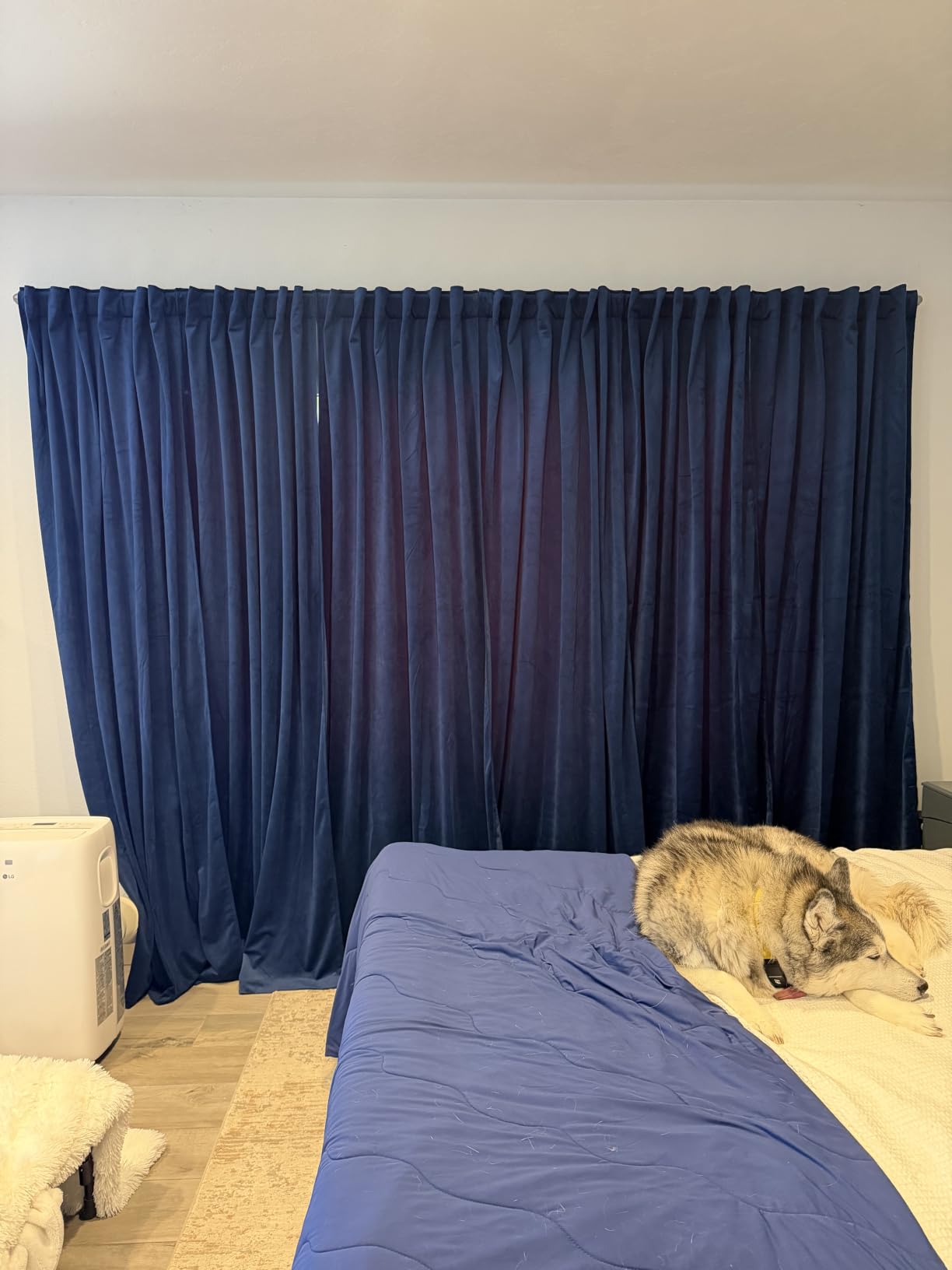 RYB HOME Blue Velvet Blackout Curtains for 84 inches Bedroom Living Room customer photo 1