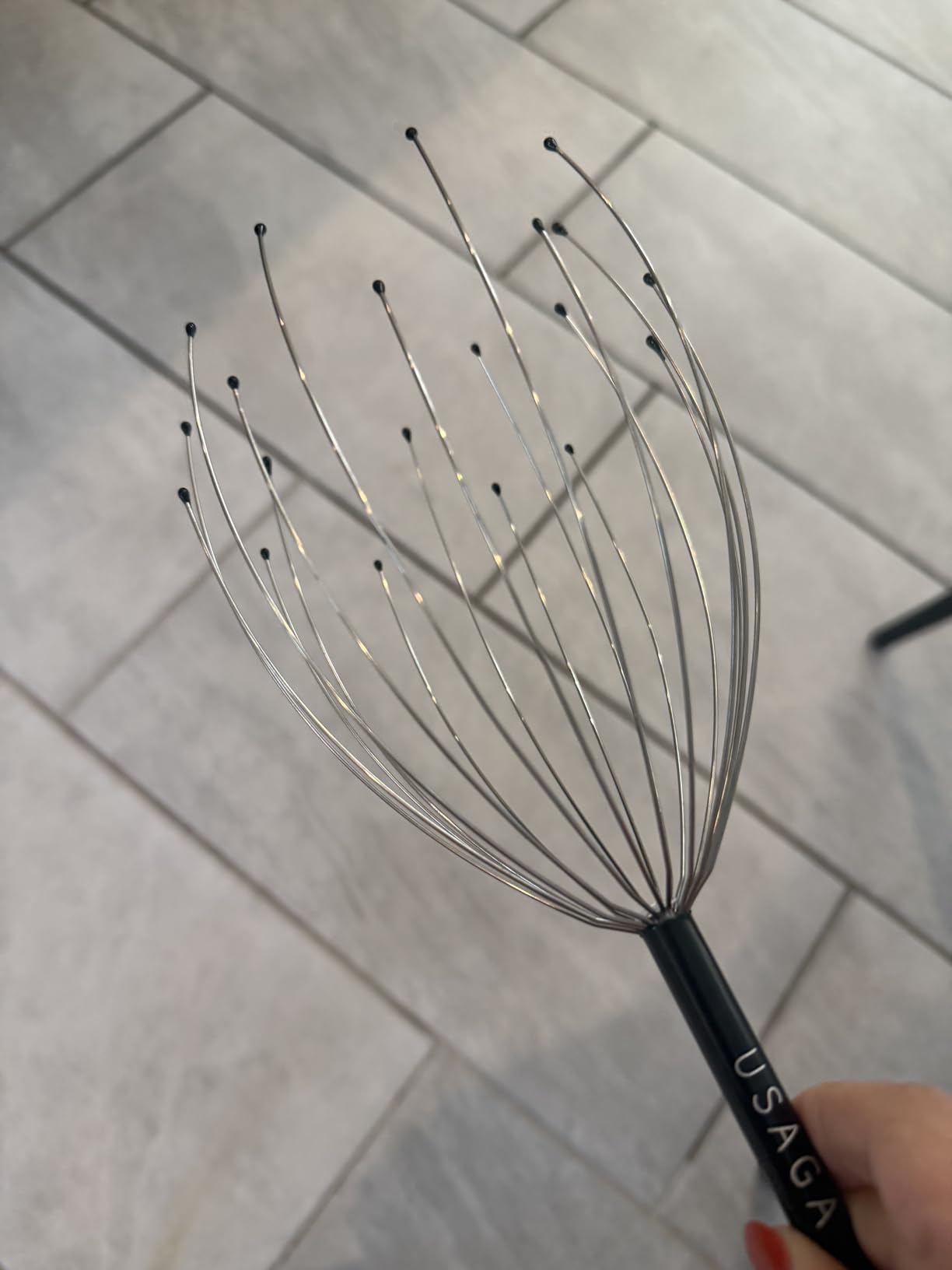 Head Massager Scalp Massager 20 Fingers Head Scratcher (Black&Black) | for Head Massage and Body Relaxation customer photo 1