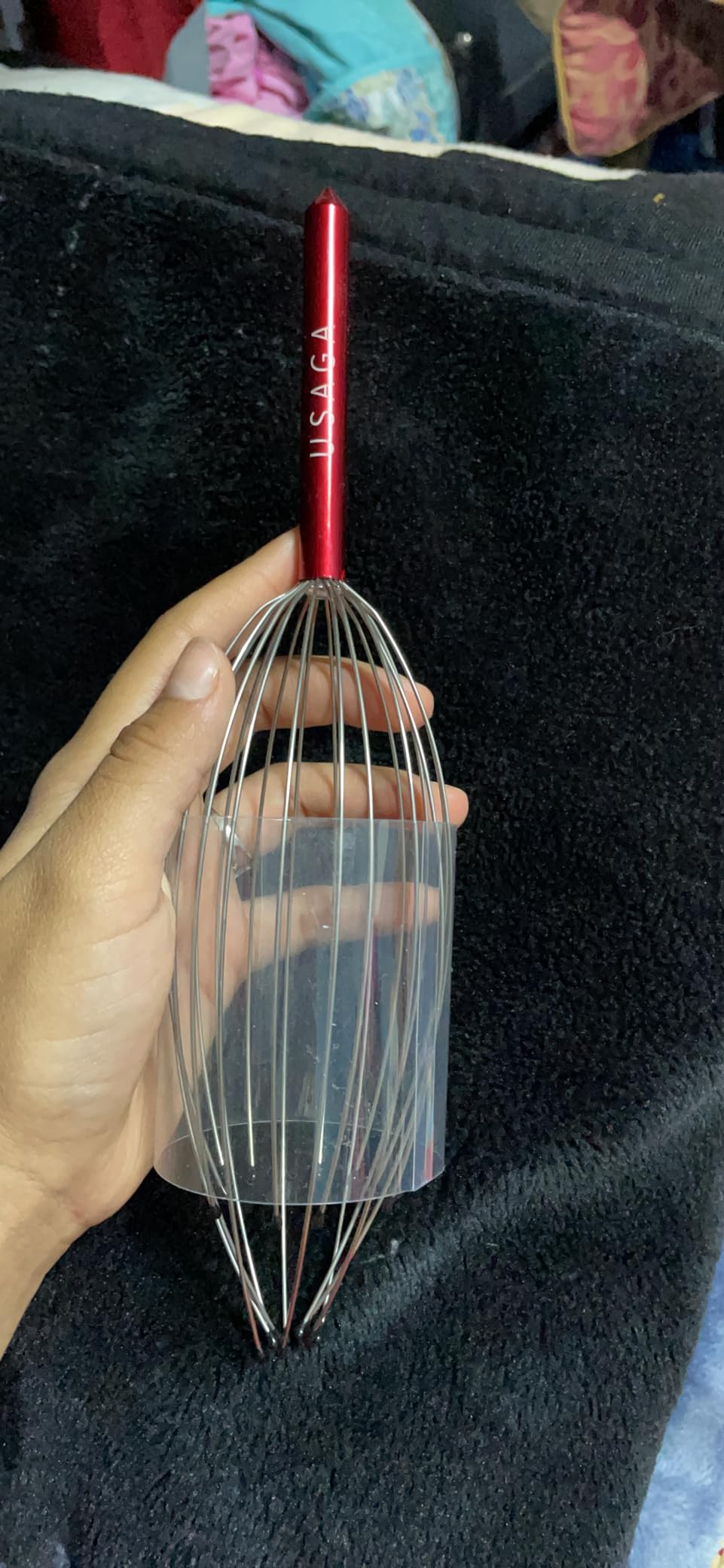 Head Massager Scalp Massager 20 Fingers Head Scratcher (Black&Black) | for Head Massage and Body Relaxation customer photo 2