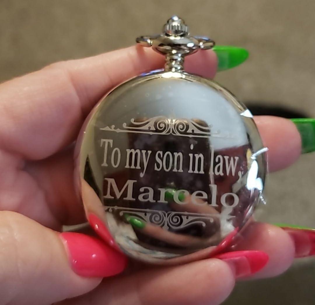 Eternity Engraving Personalized Vintage Pocket Watch for Men, Wedding Gift customer photo 1